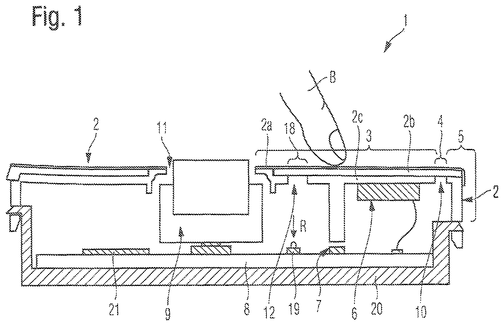 Patent US12311994 Figure 1 – Operating element comprising an actuation part having a layer structure