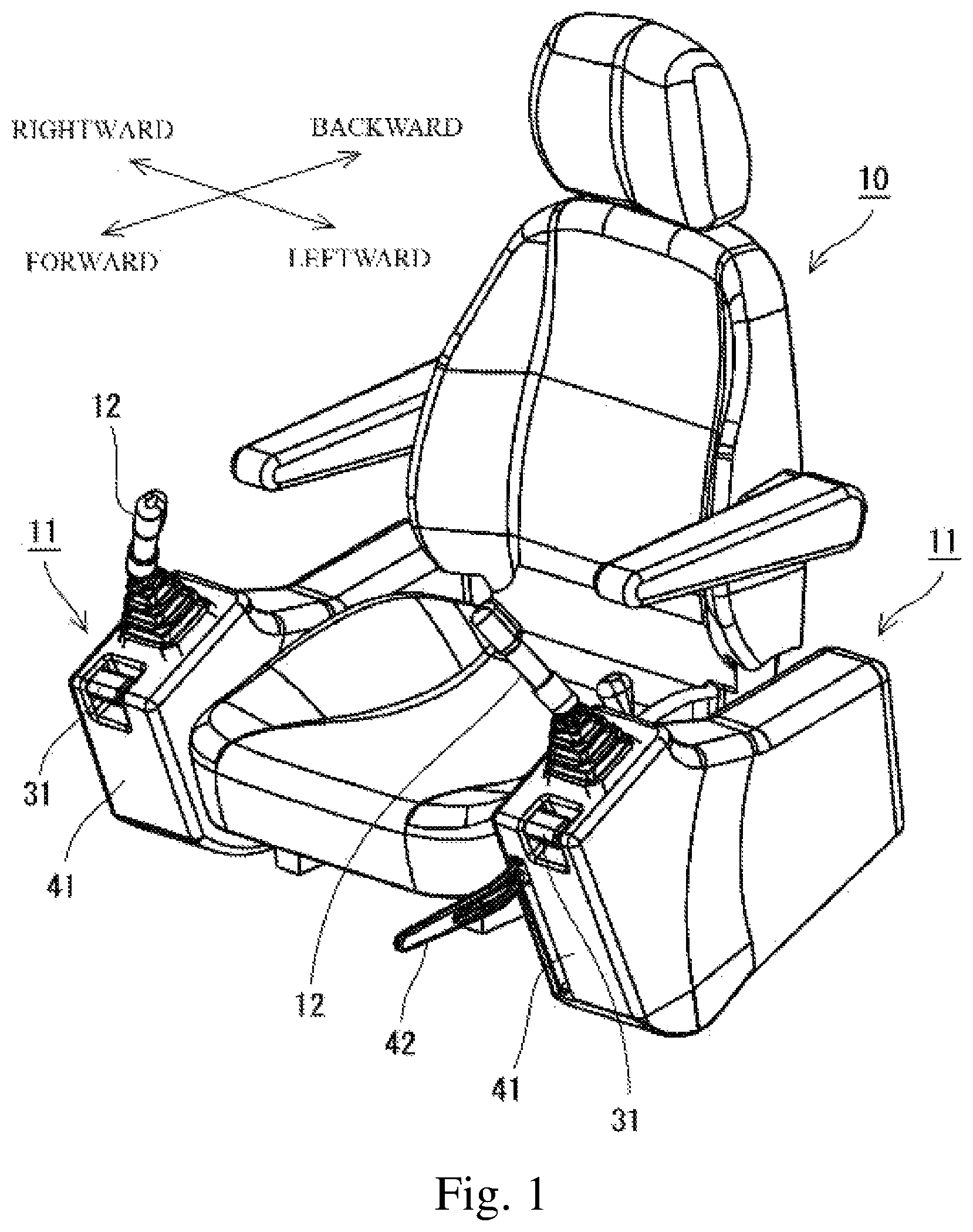 Patent US12312001 Figure 1 – Tilt structure for console and console