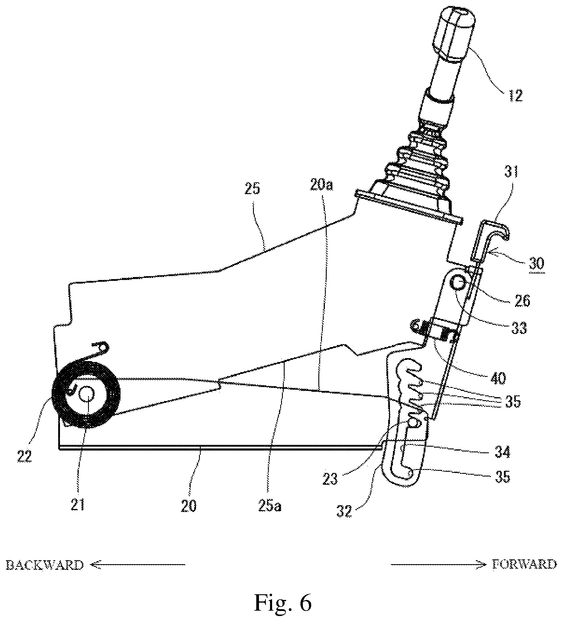Patent US12312001 Figure 6 – Tilt structure for console and console