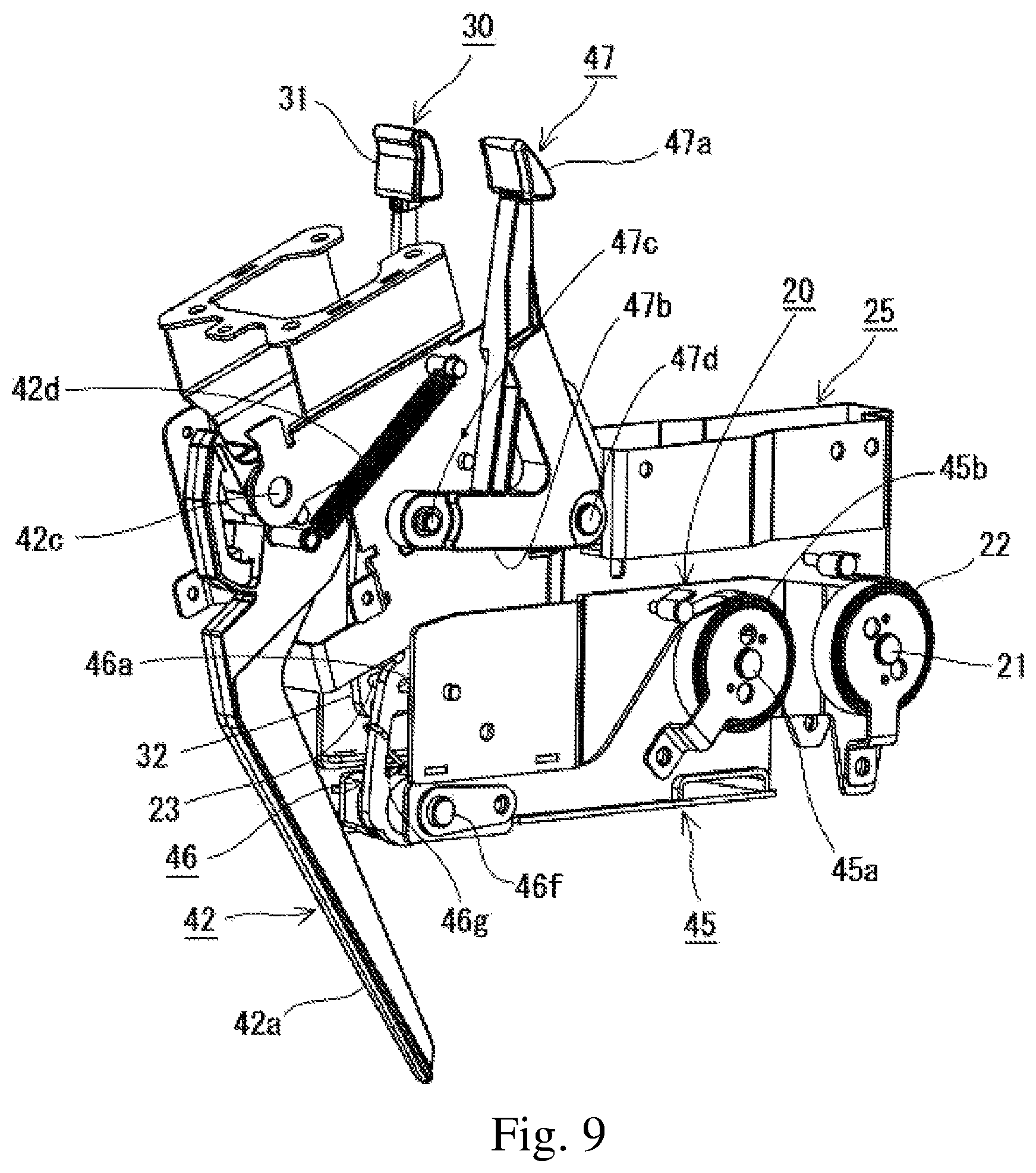 Patent US12312001 Figure 9 – Tilt structure for console and console