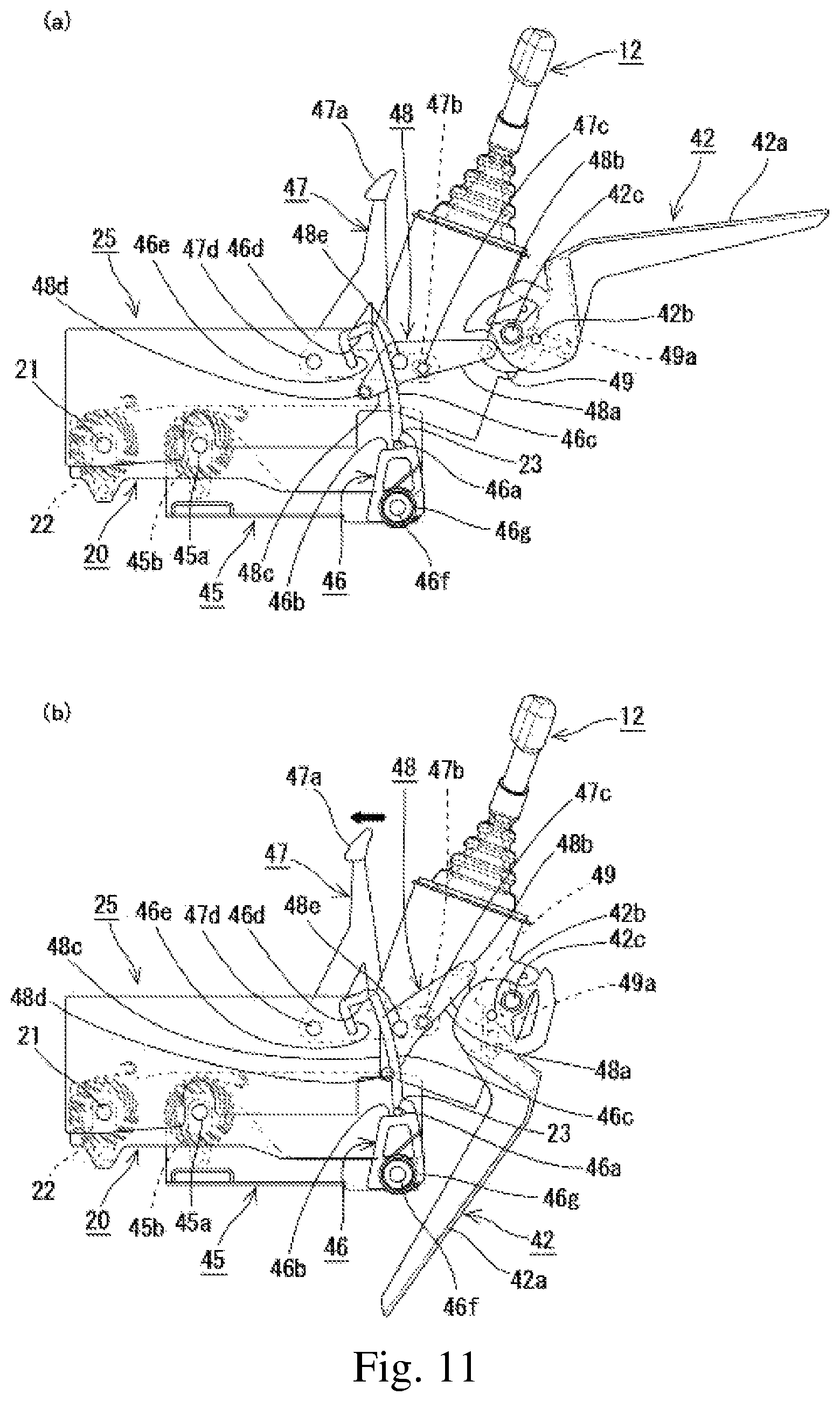 Patent US12312001 Figure 11 – Tilt structure for console and console