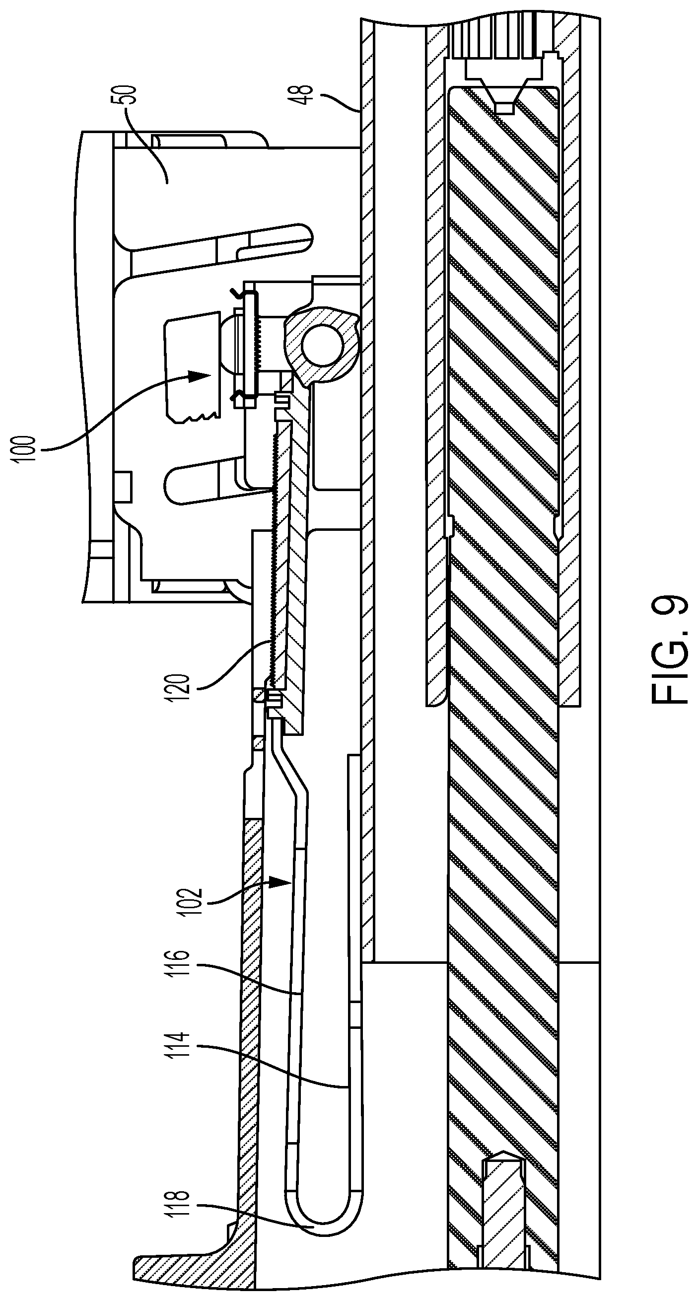Patent US12312002 Figure 9 – Bi-directional lock mechanism for steering column