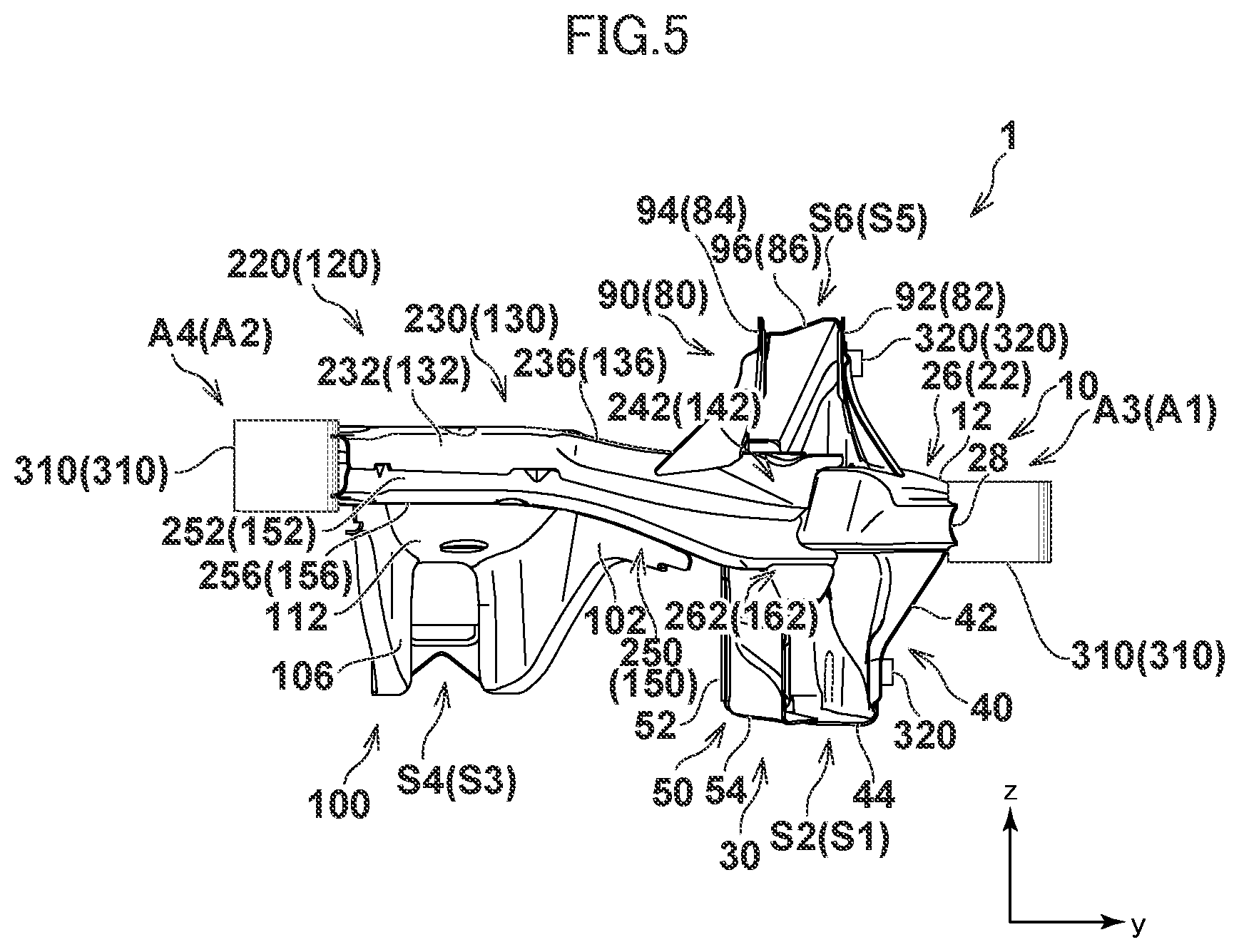 Patent US12312004 Figure 5 – Subframe for vehicle