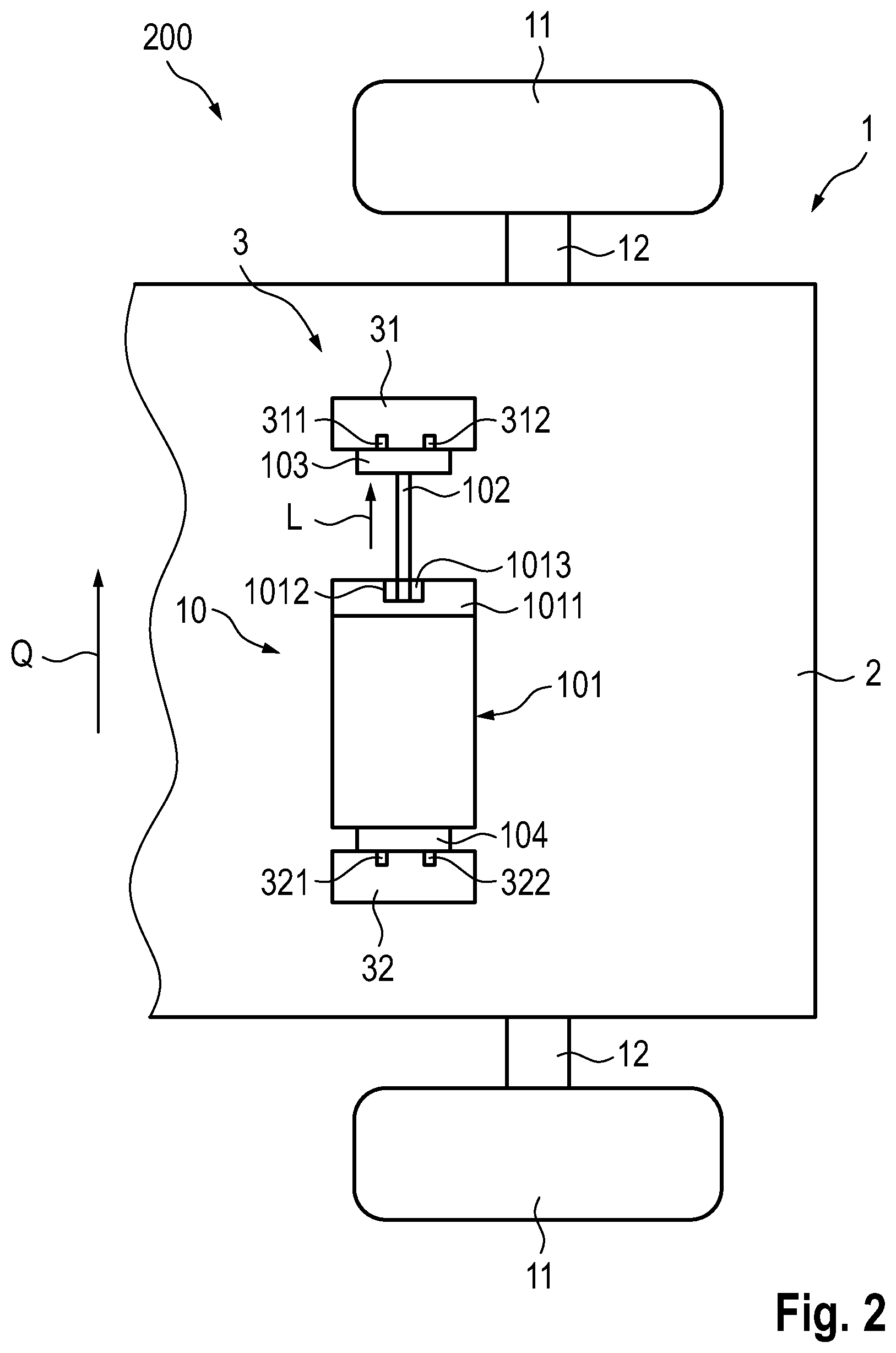Patent US12312005 Figure 2 – Motor vehicle series and motor pump unit assembly