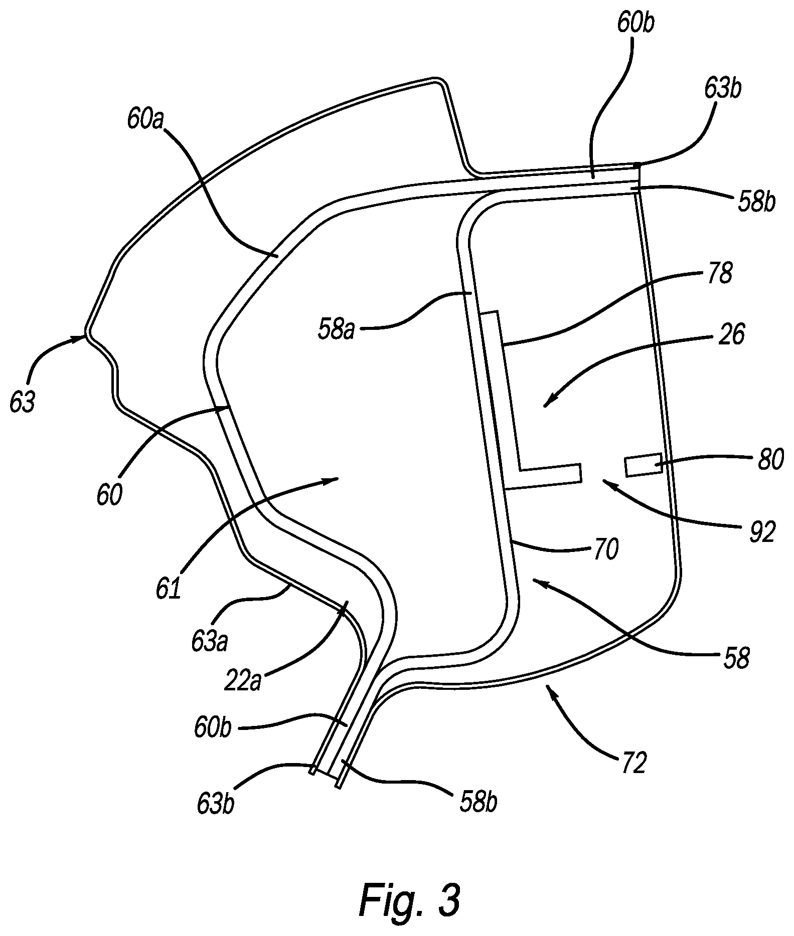 Patent US12312007 Figure 3 – Body structure for vehicle having reinforcement assembly