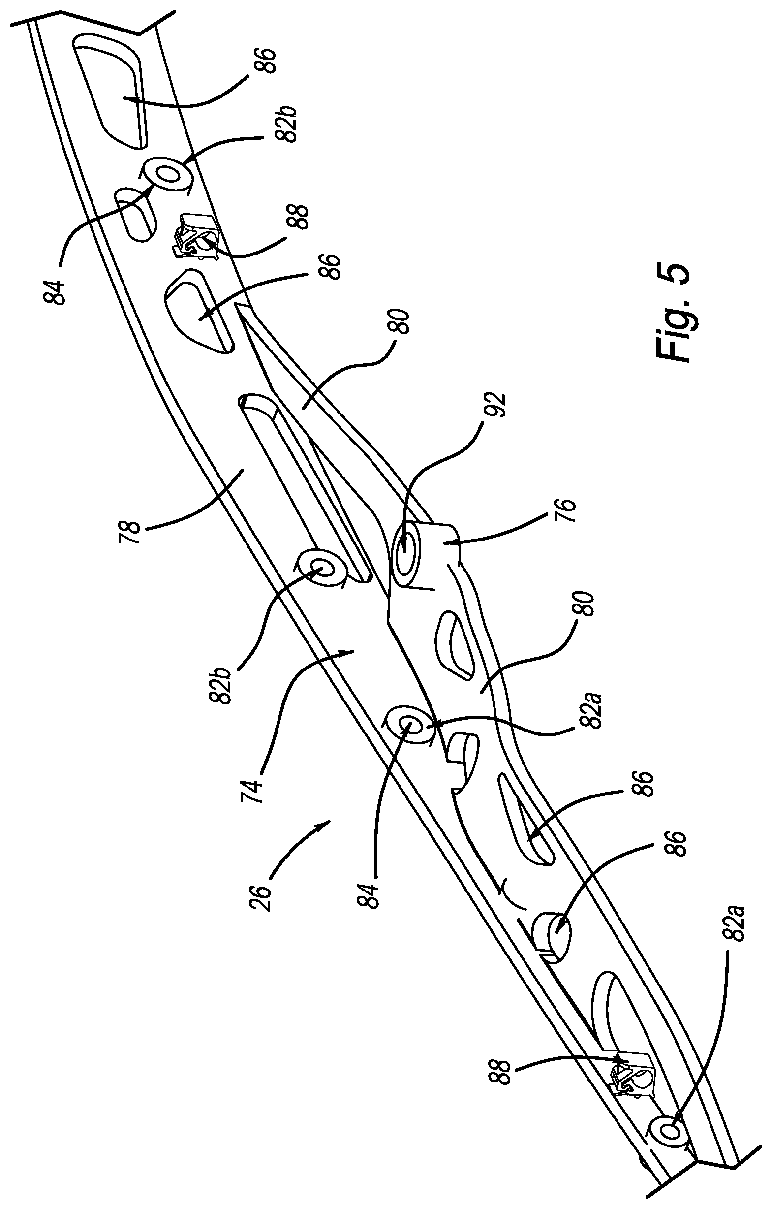 Patent US12312007 Figure 5 – Body structure for vehicle having reinforcement assembly