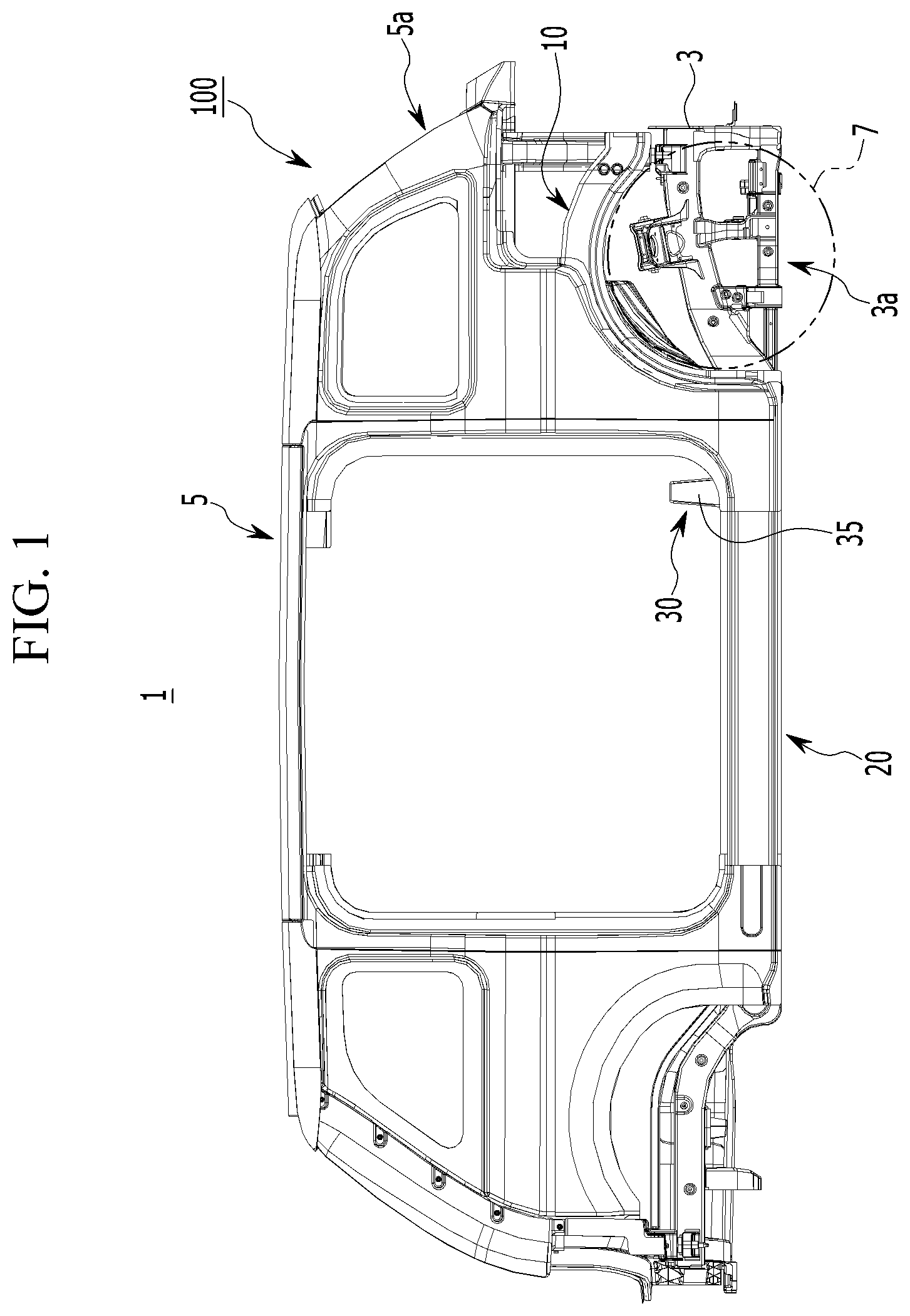 Patent US12312009 — Front vehicle body structure — Figure 1