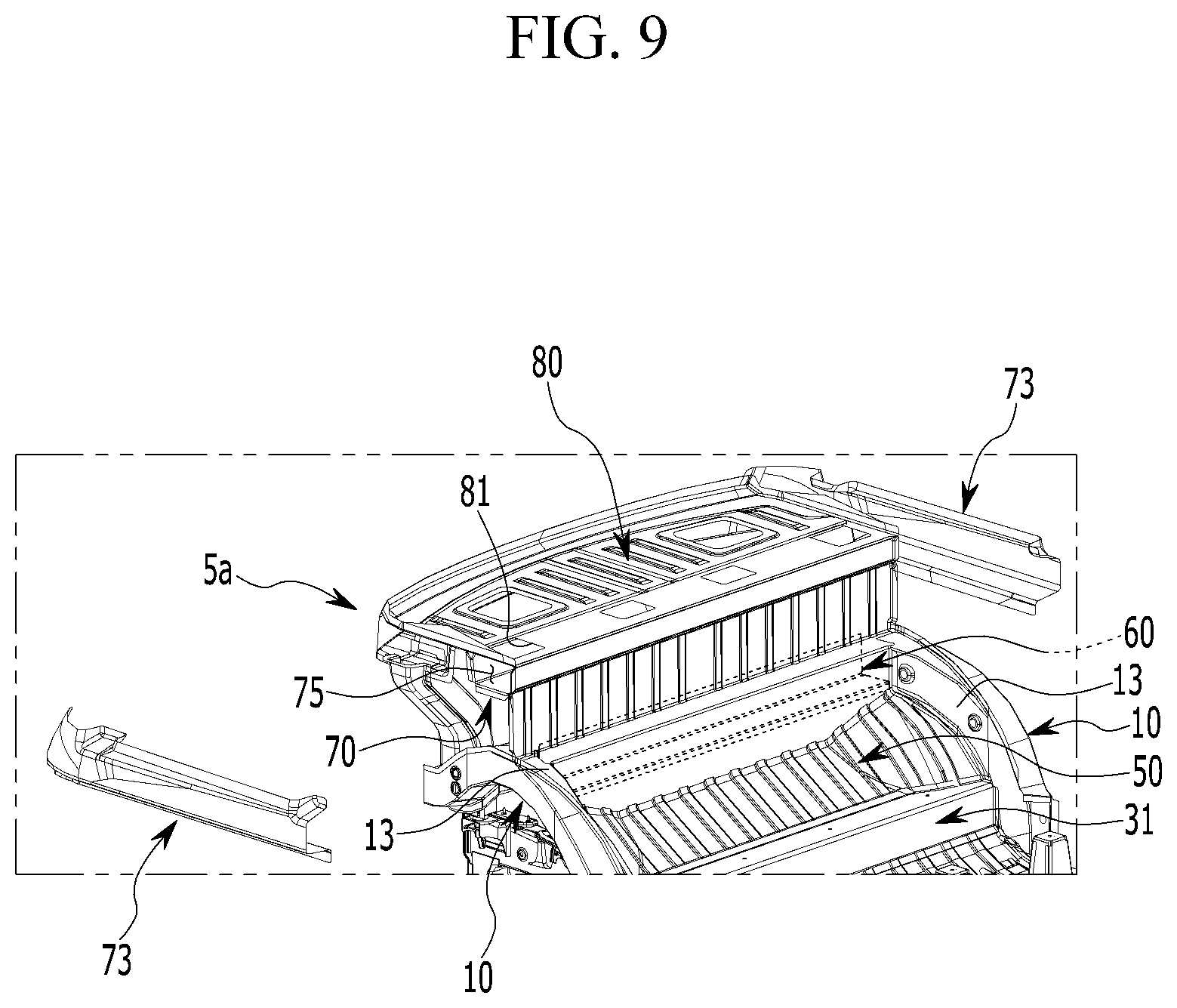 Patent US12312009 Figure 9 – Front vehicle body structure