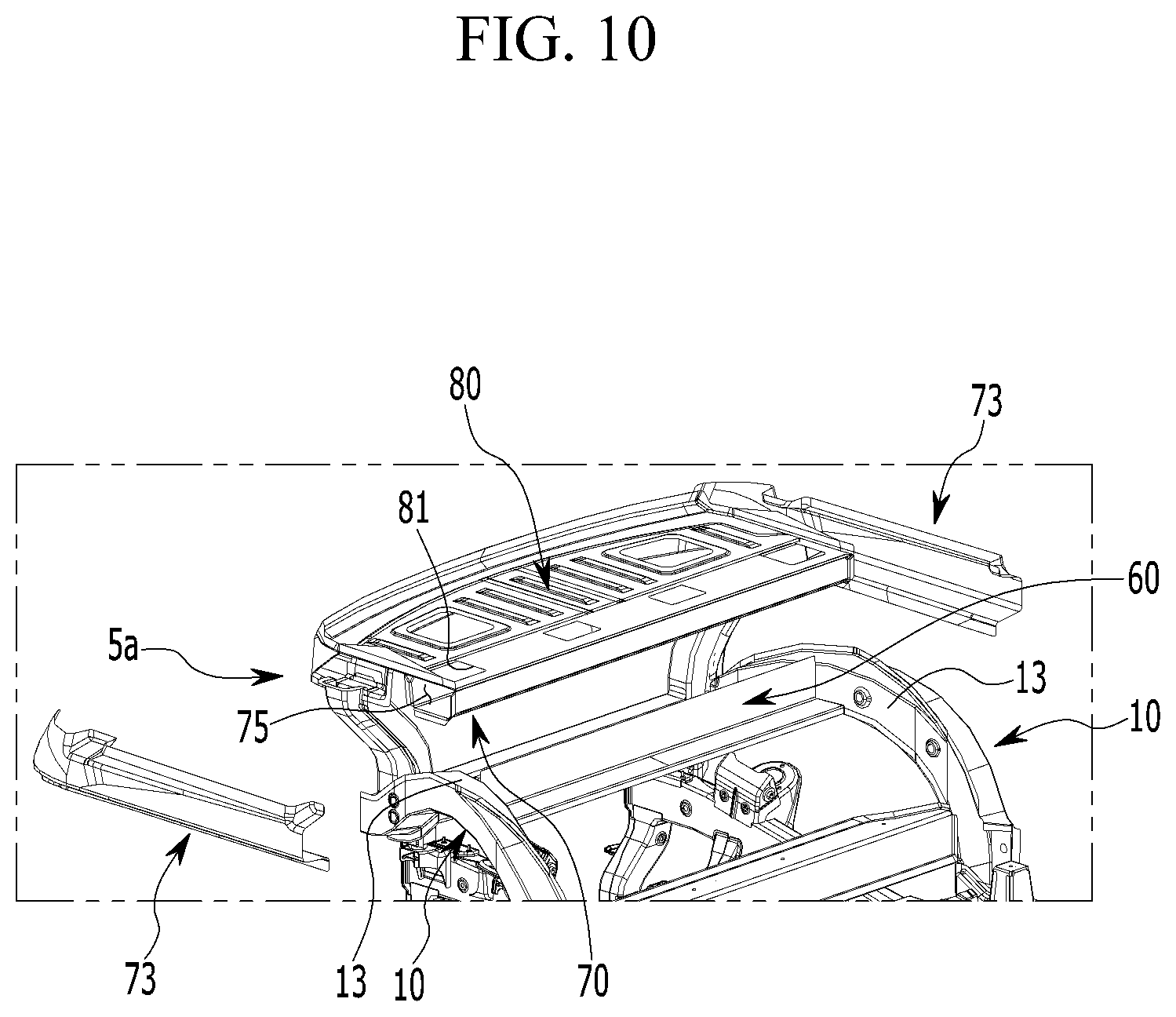 Patent US12312009 Figure 10 – Front vehicle body structure