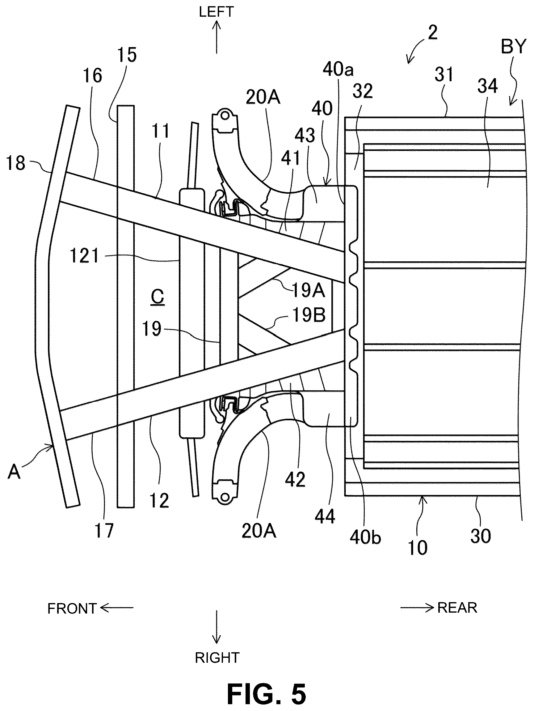 Patent US12312010 Figure 5 – Vehicle-body front structure