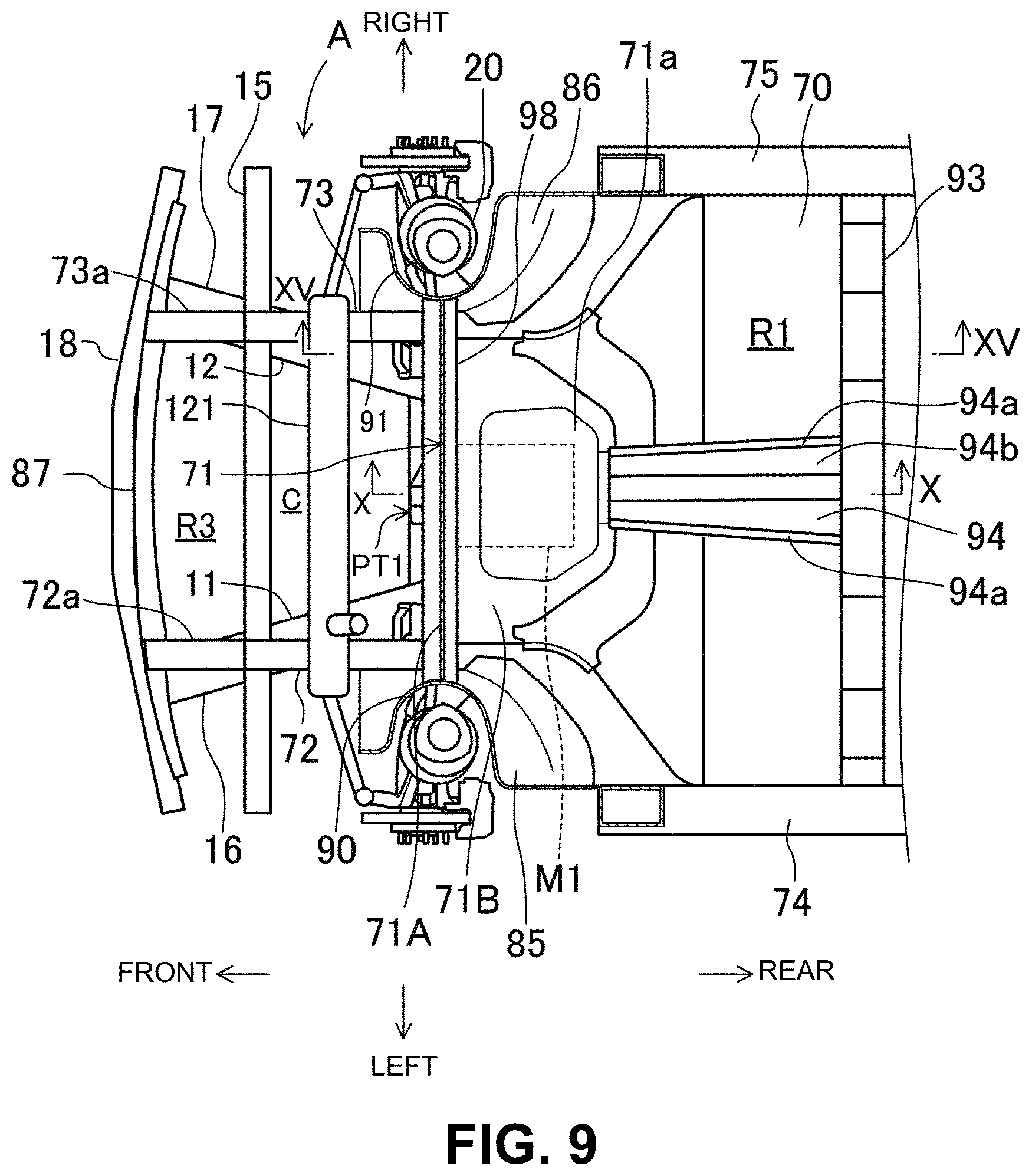 Patent US12312010 Figure 9 – Vehicle-body front structure