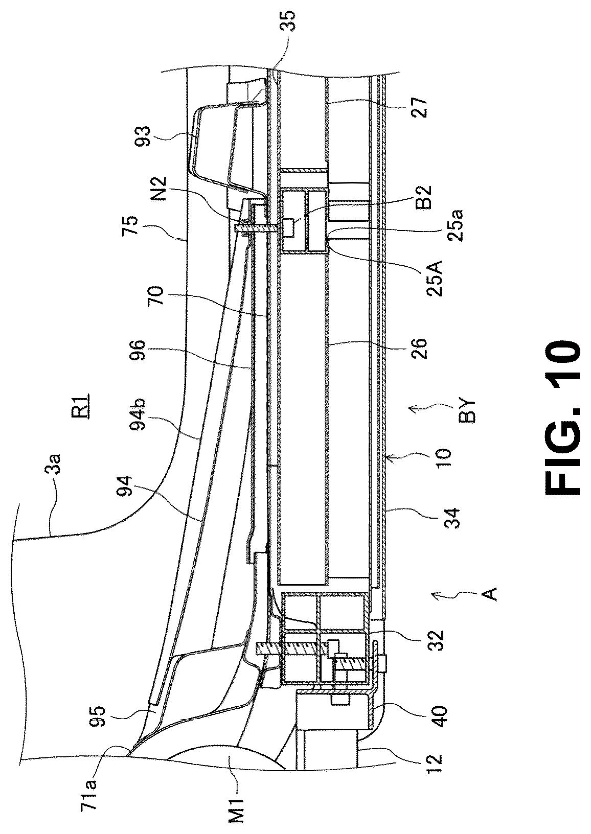 Patent US12312010 Figure 10 – Vehicle-body front structure