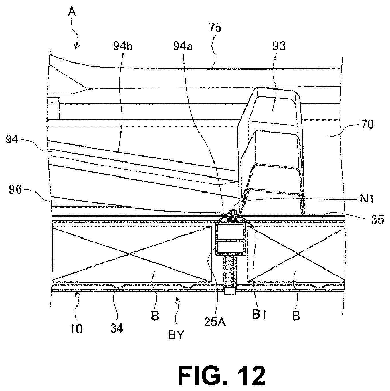 Patent US12312010 Figure 12 – Vehicle-body front structure