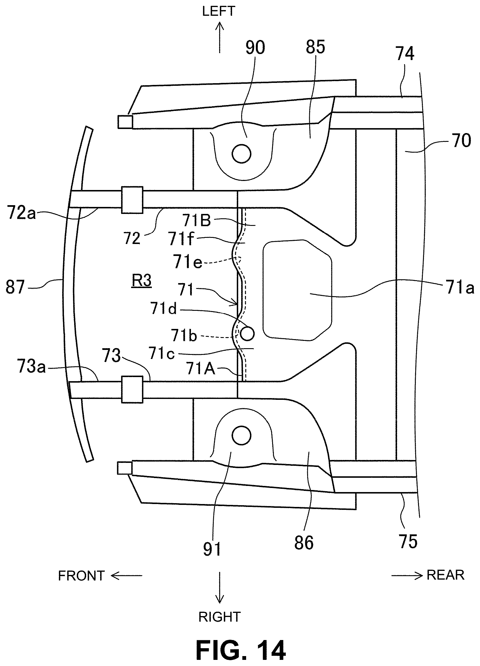 Patent US12312010 Figure 14 – Vehicle-body front structure
