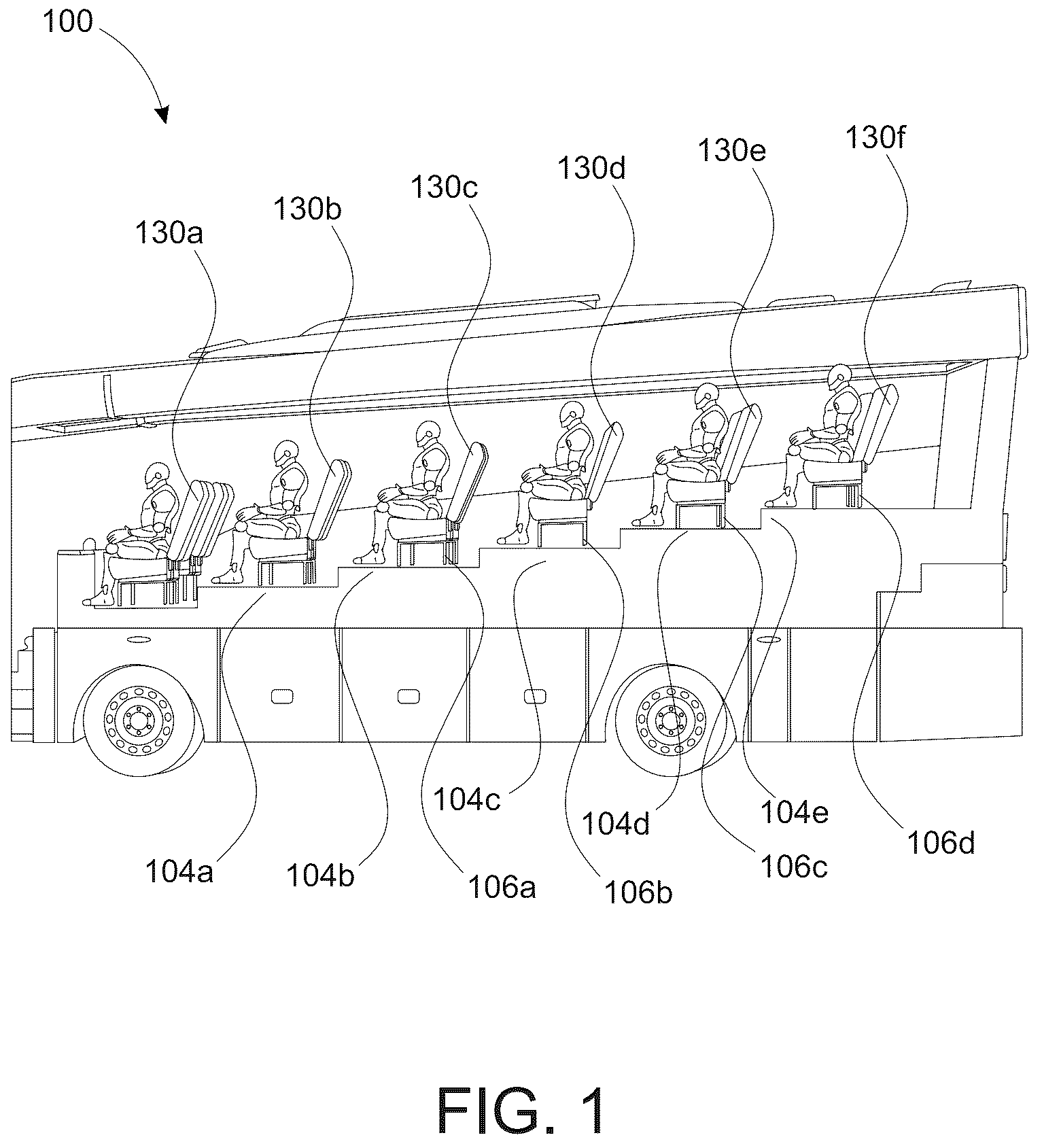 Patent US12312016 Figure 1 – Retrofitted bus with improved passenger experience