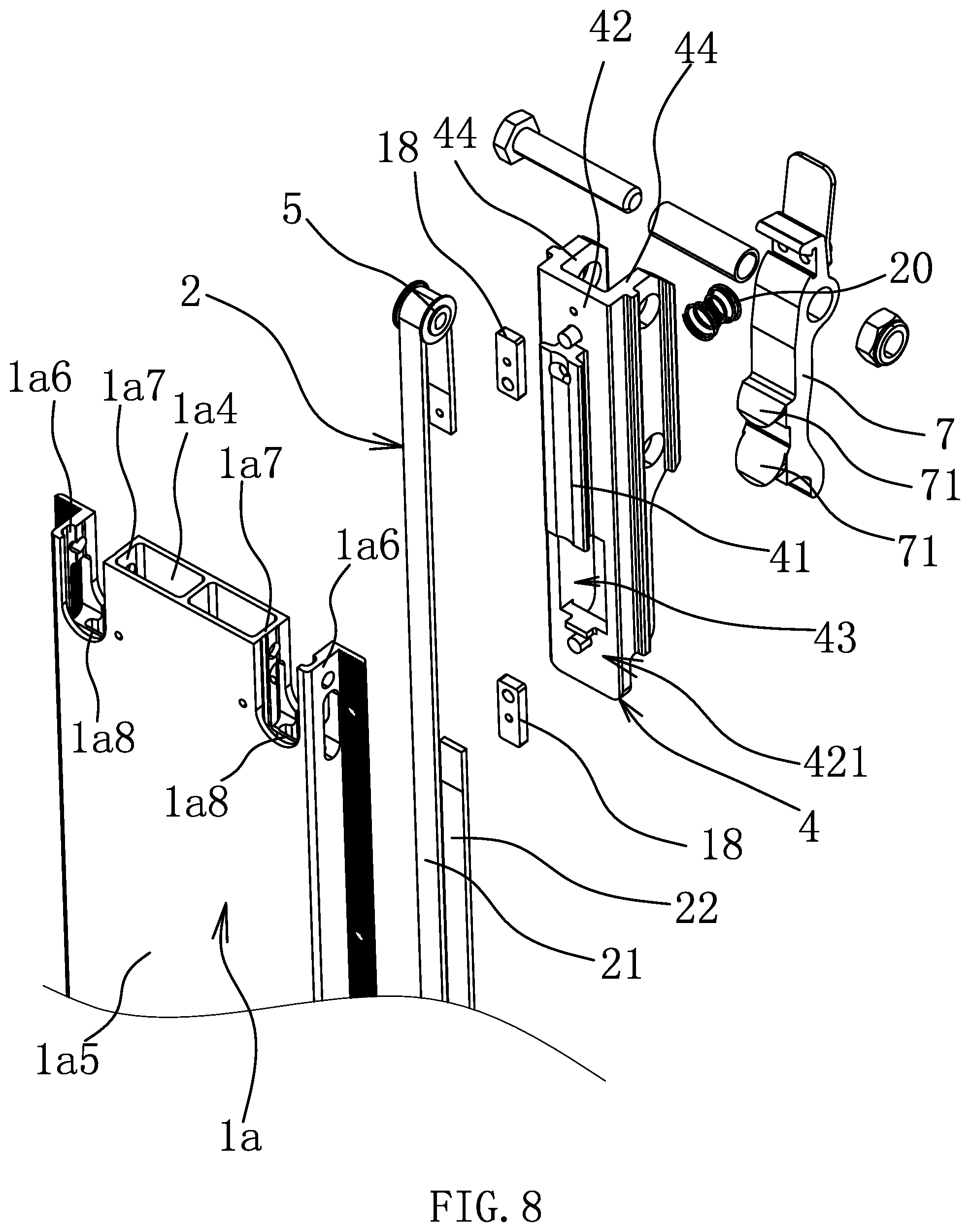 Patent US12312017 Figure 8 – Tiering device for a freight compartment