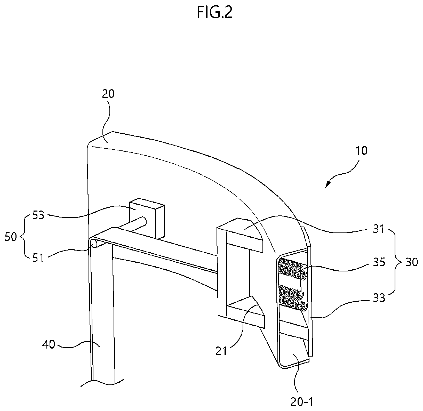 Patent US12312020 Figure 2 – Active hidden air curtain and vehicle having the same