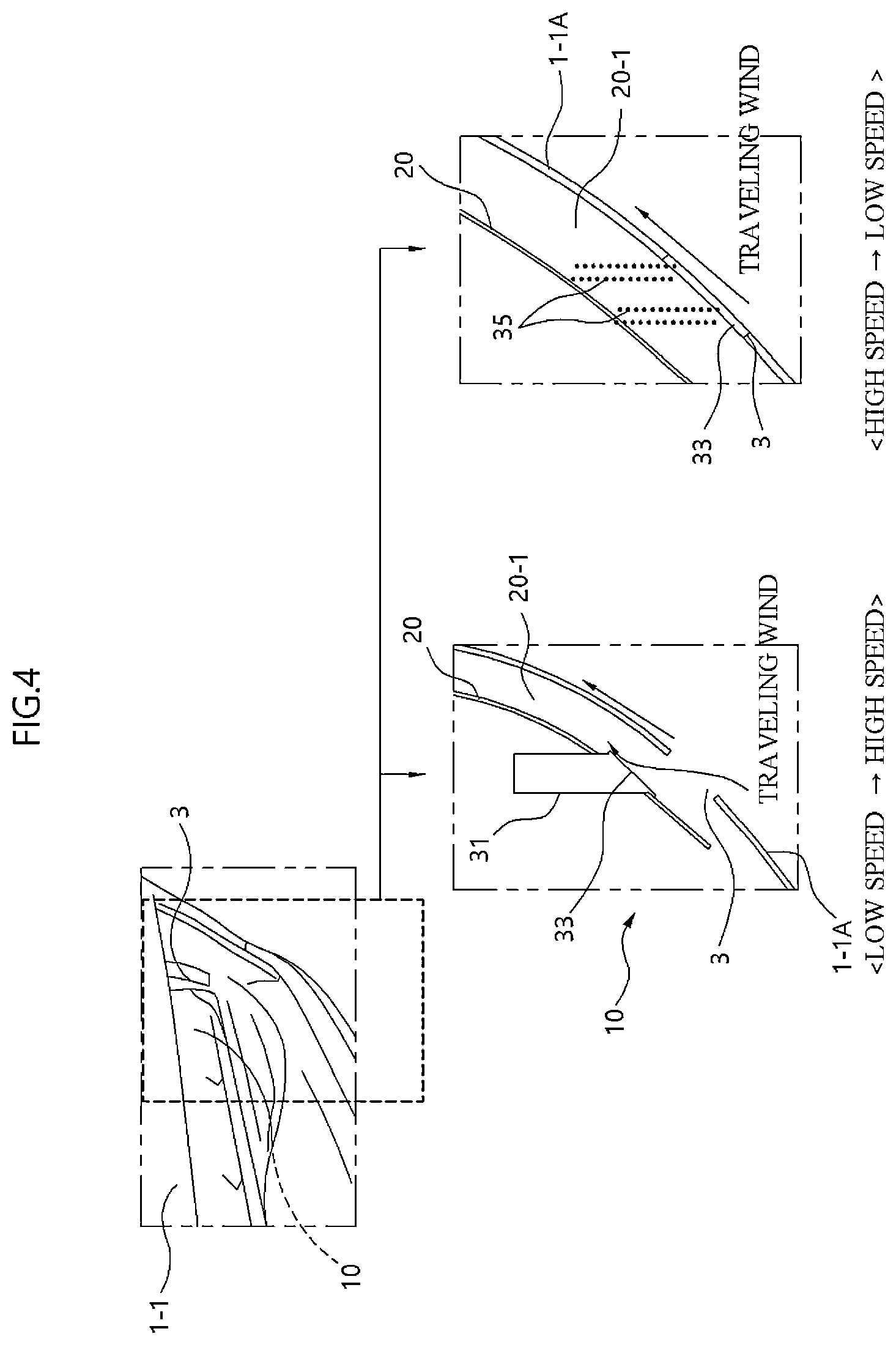 Patent US12312020 Figure 4 – Active hidden air curtain and vehicle having the same