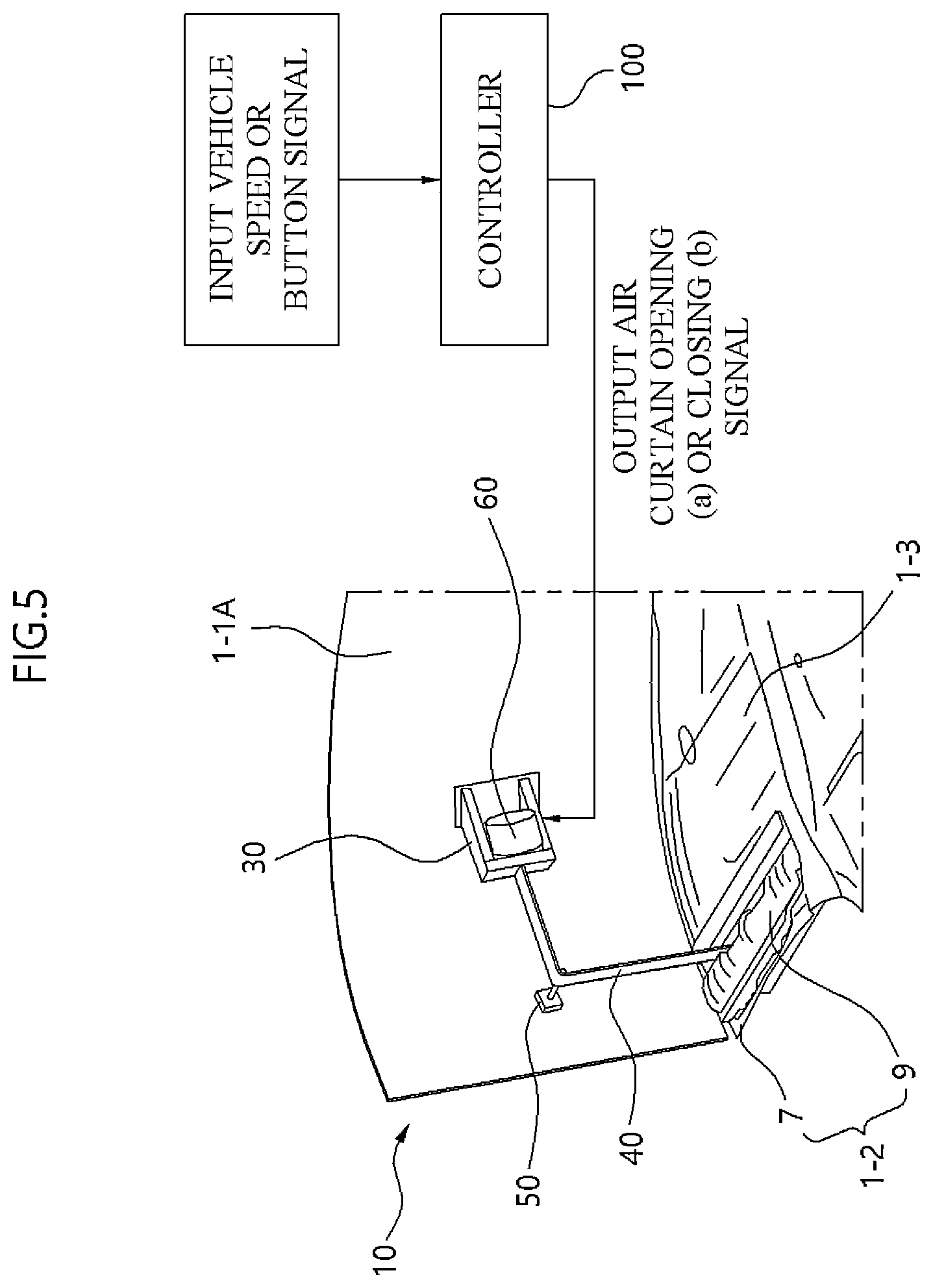 Patent US12312020 Figure 5 – Active hidden air curtain and vehicle having the same