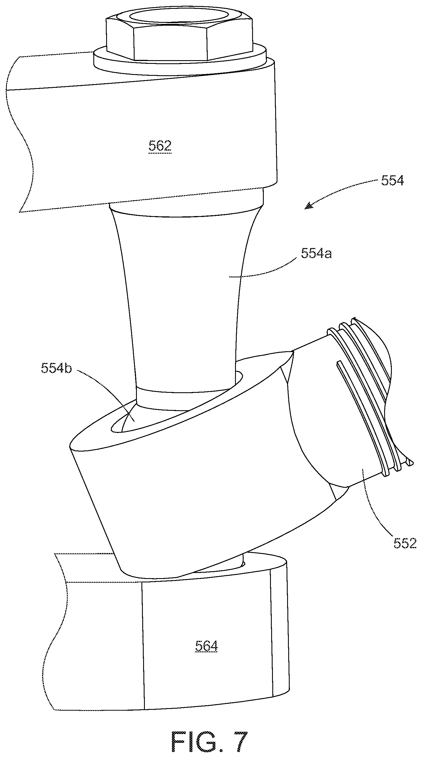 Patent US12312031 Figure 7 – Adjustable height pin for a tie rod
