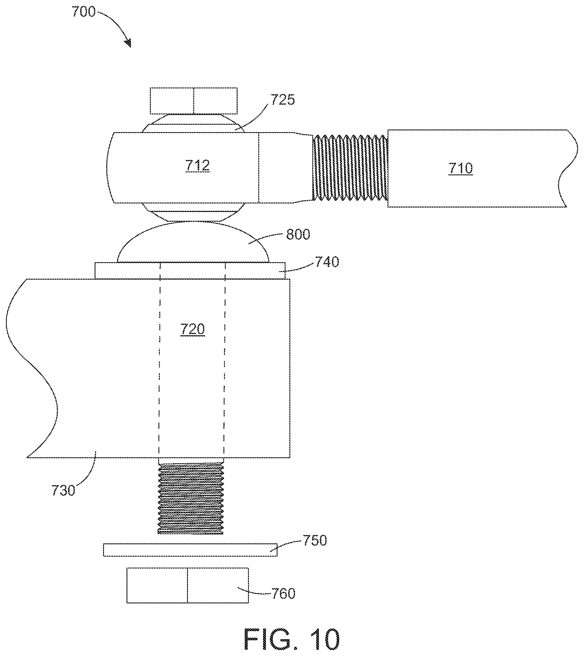 Patent US12312031 Figure 10 – Adjustable height pin for a tie rod