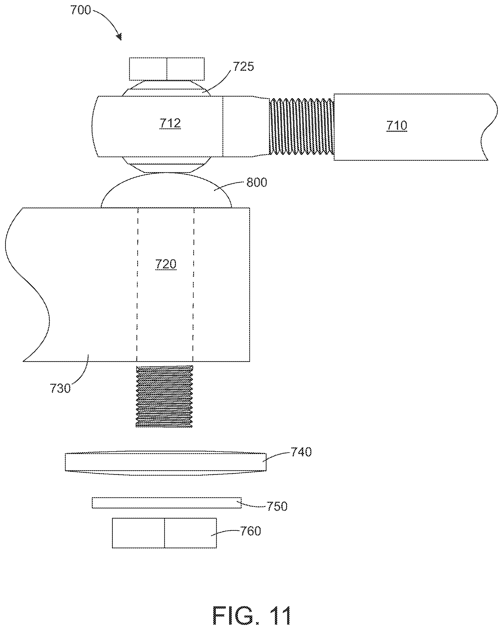 Patent US12312031 Figure 11 – Adjustable height pin for a tie rod