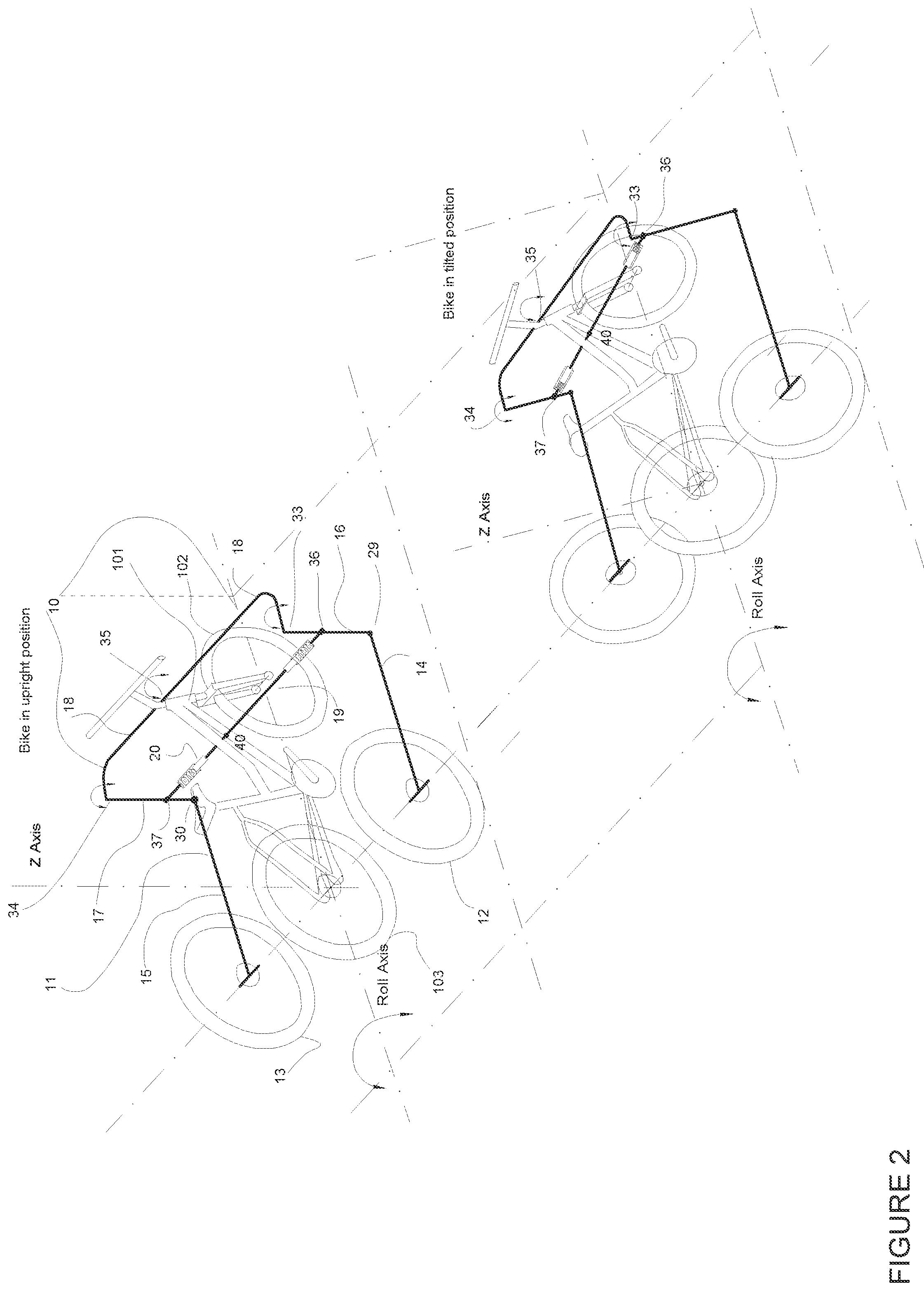 Patent US12312033 Figure 2 – Bicycle stabilization system