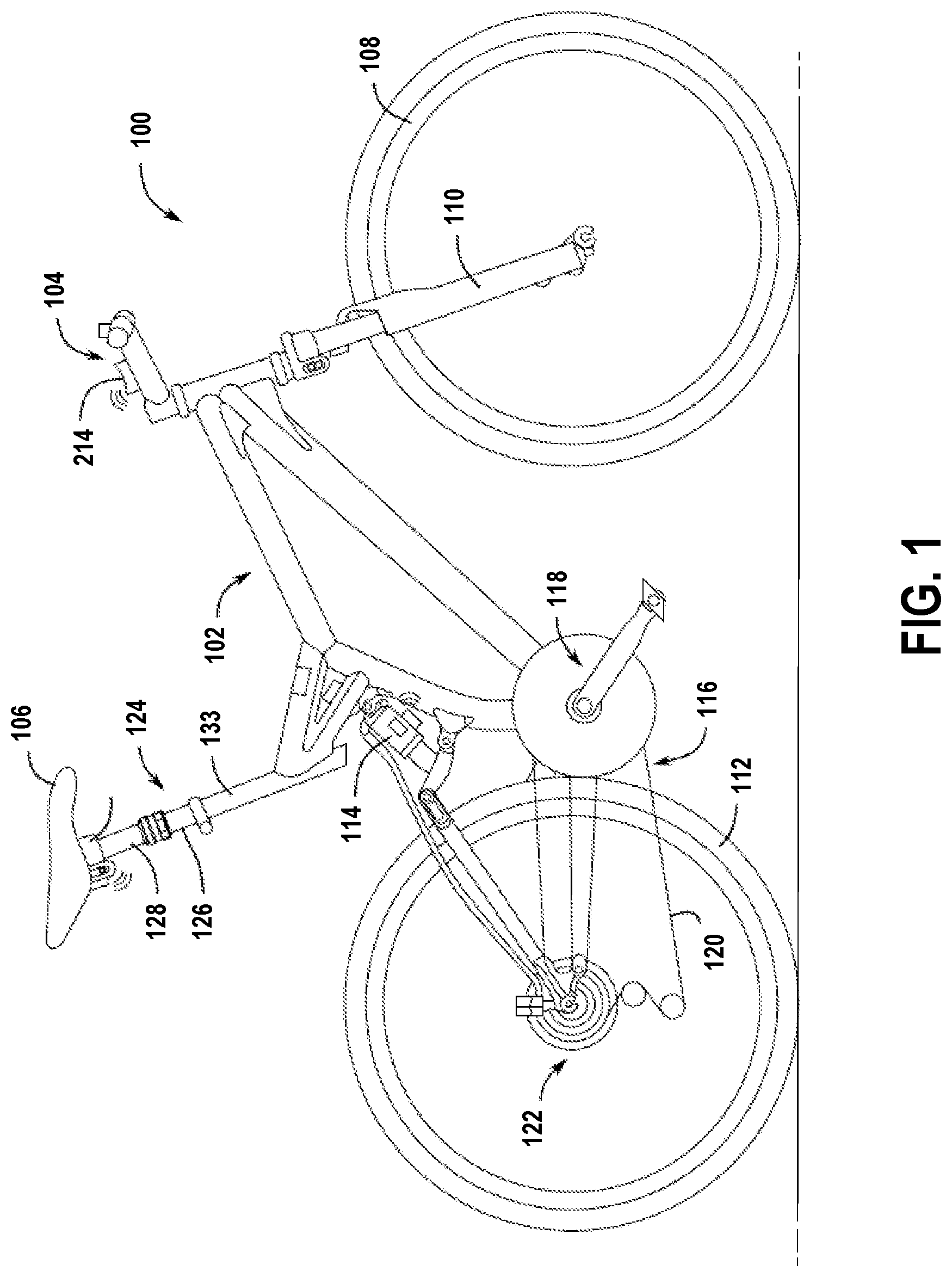 Patent US12312034 Figure 1 – Seat post control system