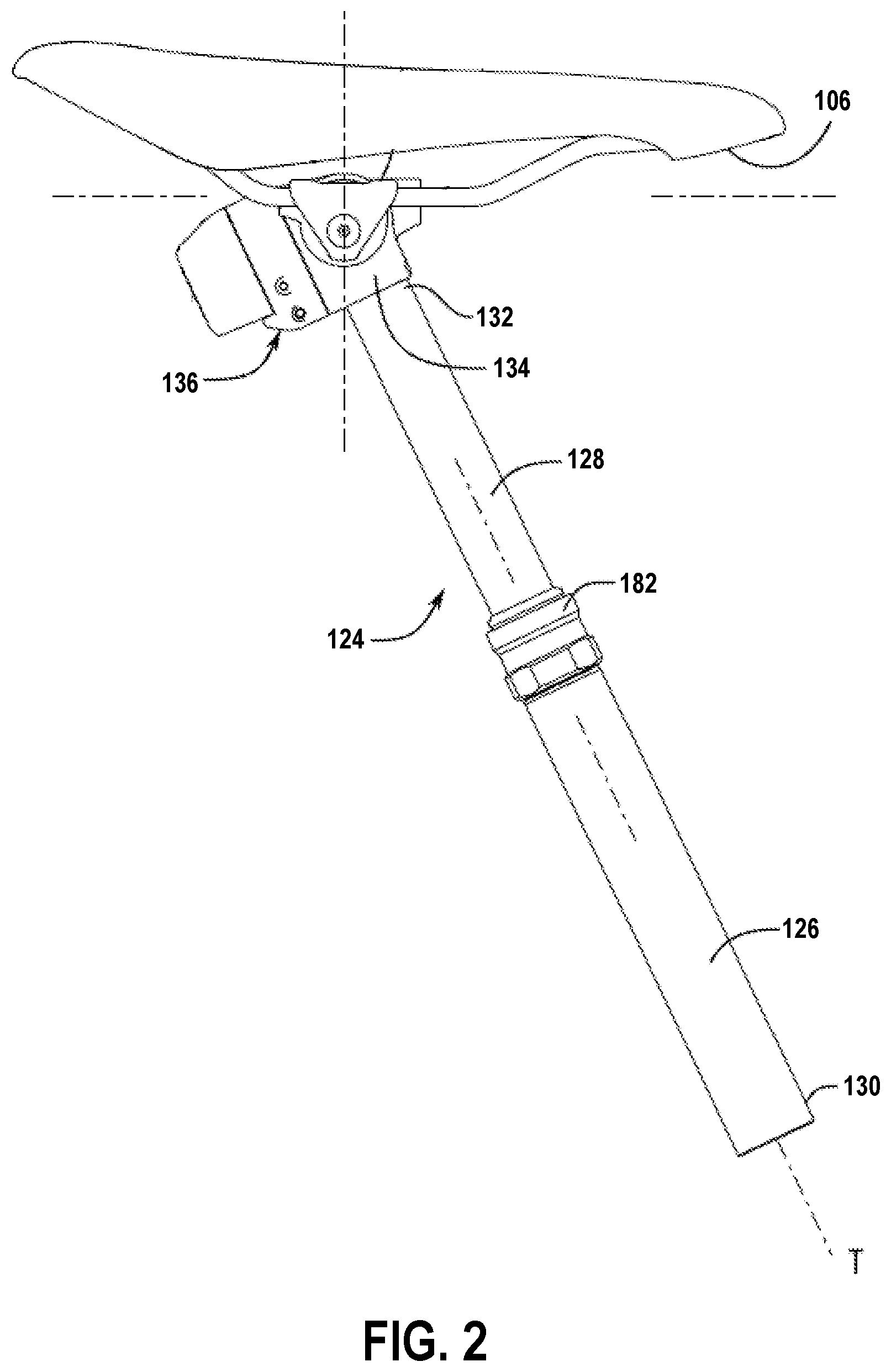 Patent US12312034 Figure 2 – Seat post control system