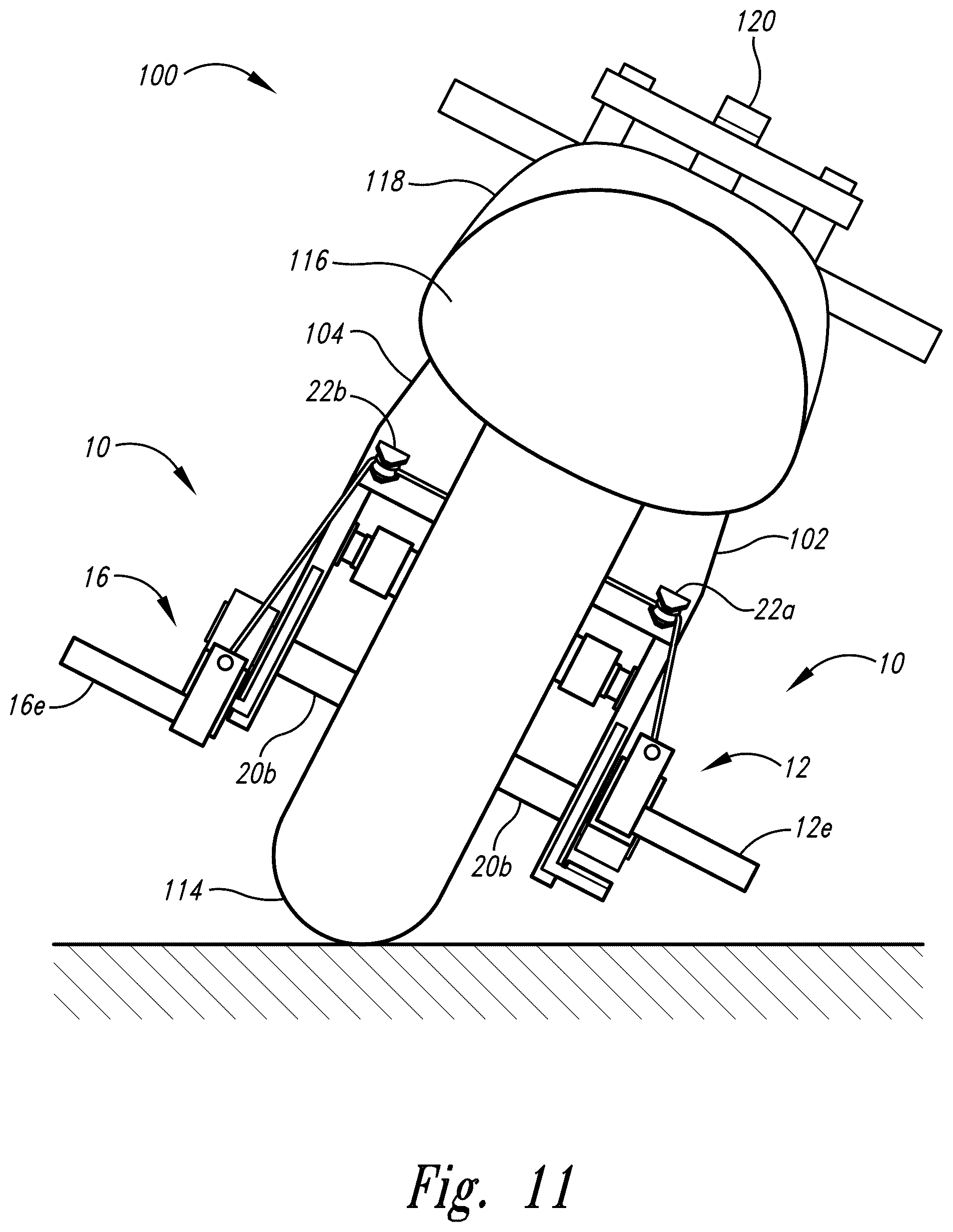 Patent US12312035 Figure 11 – Foot peg elevational system for self-propelled two-wheeled vehicles