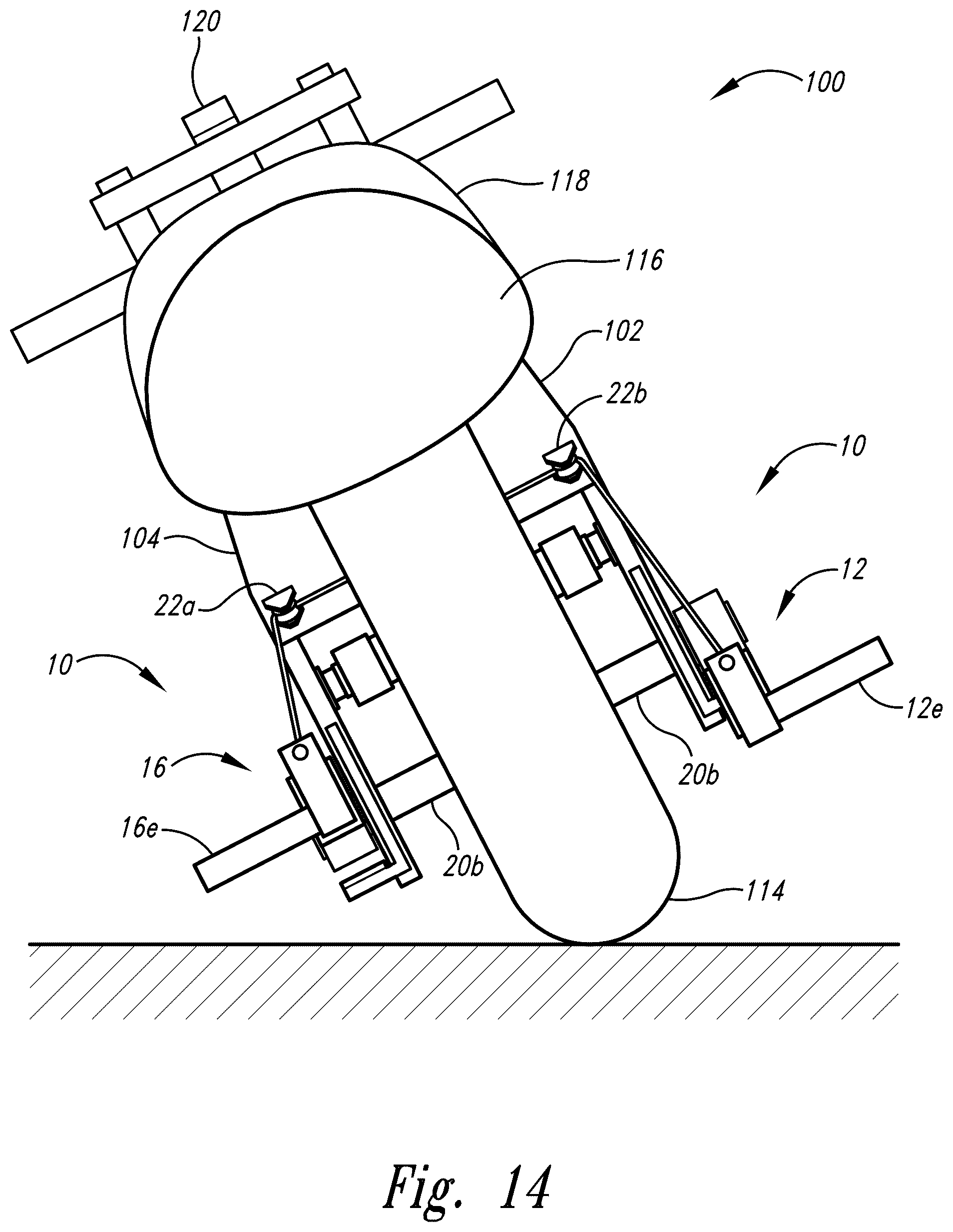 Patent US12312035 Figure 14 – Foot peg elevational system for self-propelled two-wheeled vehicles