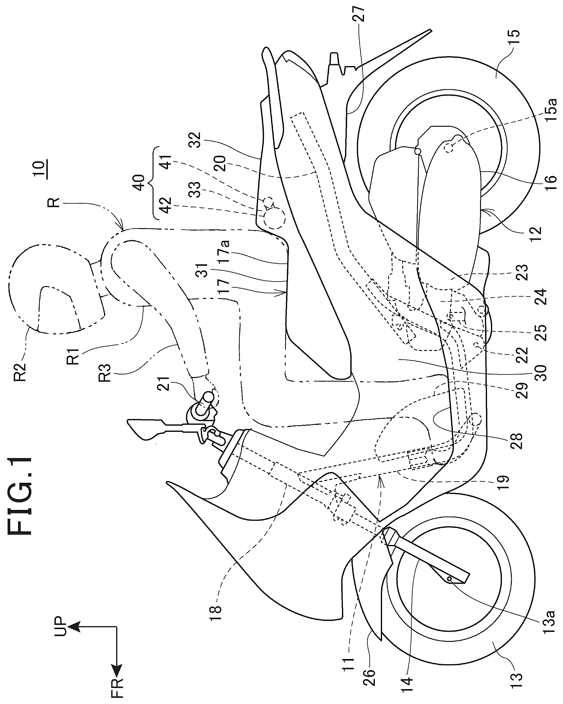 Patent US12312036 Figure 1 – Airbag device