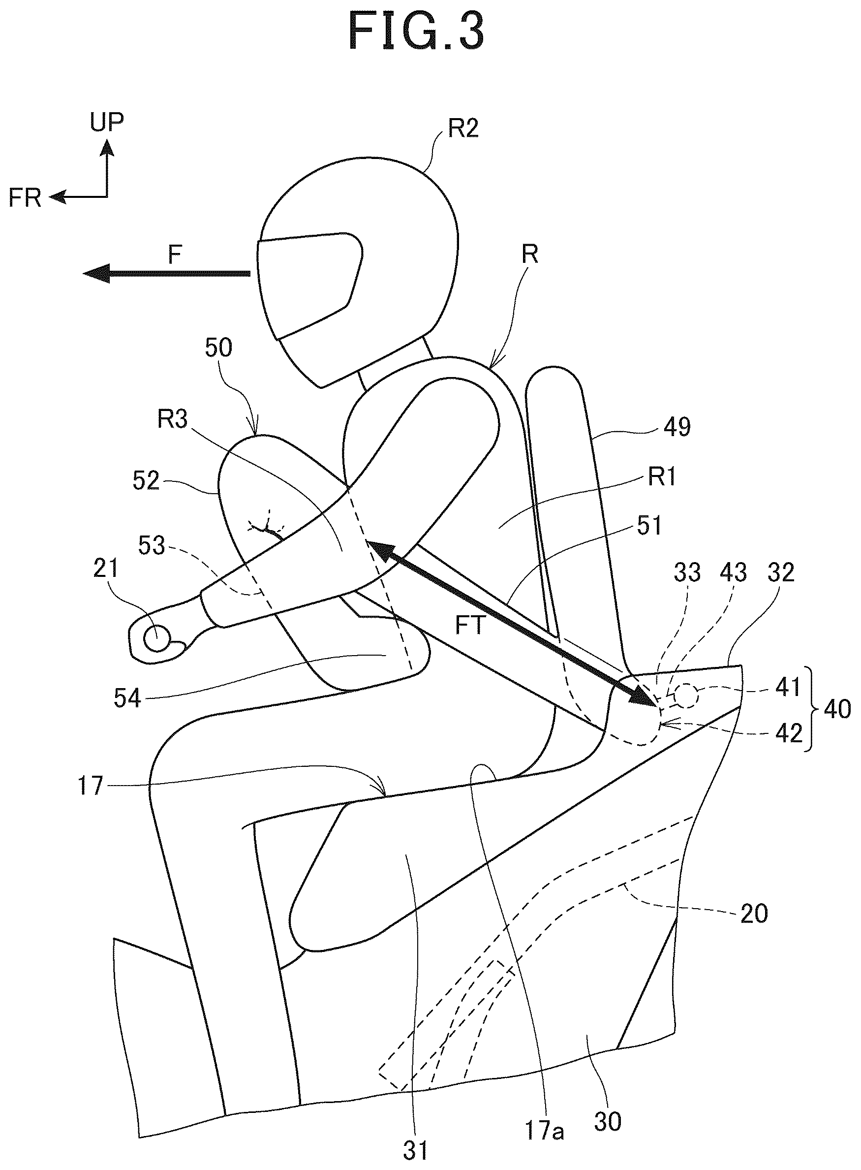 Patent US12312036 Figure 3 – Airbag device