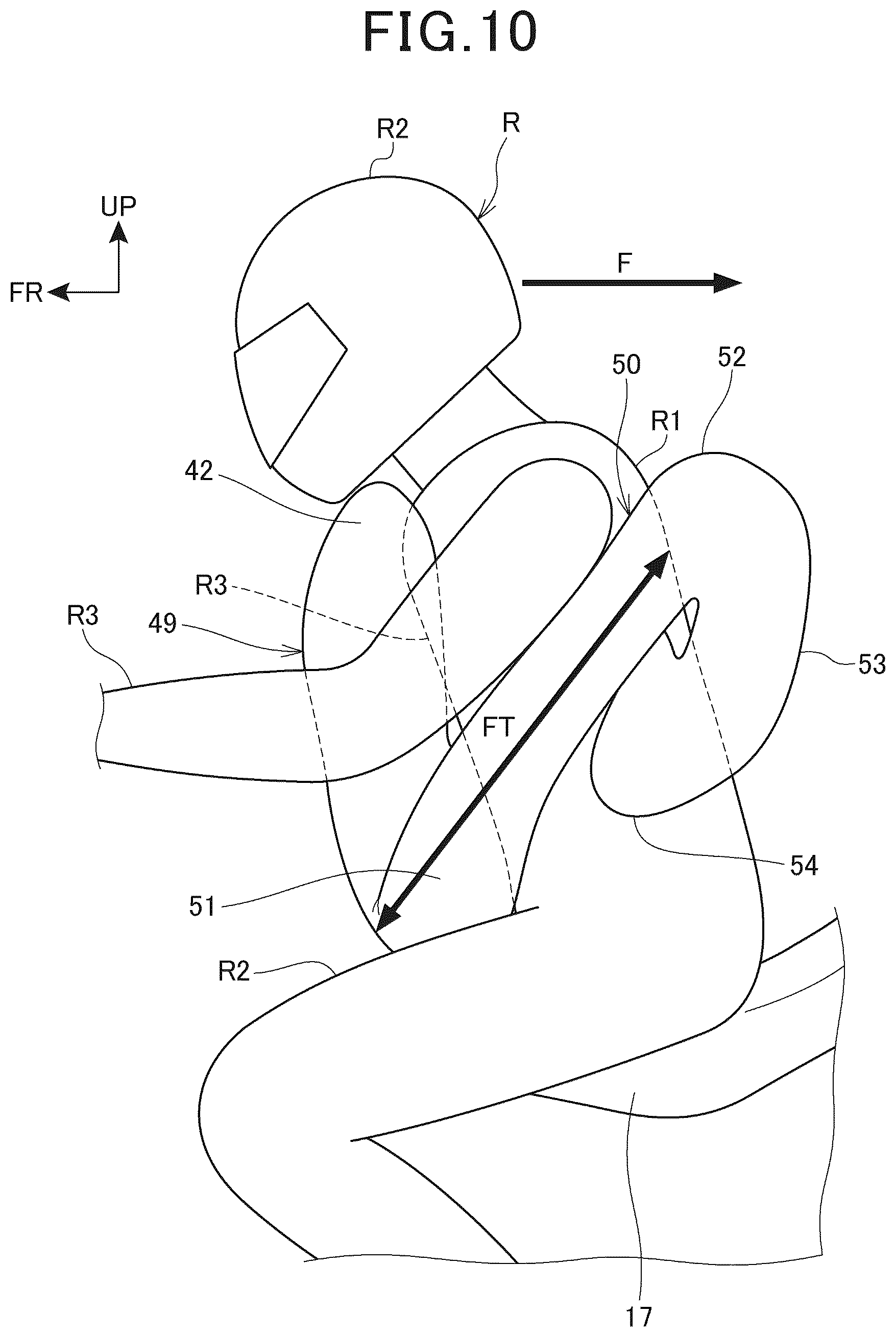 Patent US12312036 Figure 10 – Airbag device