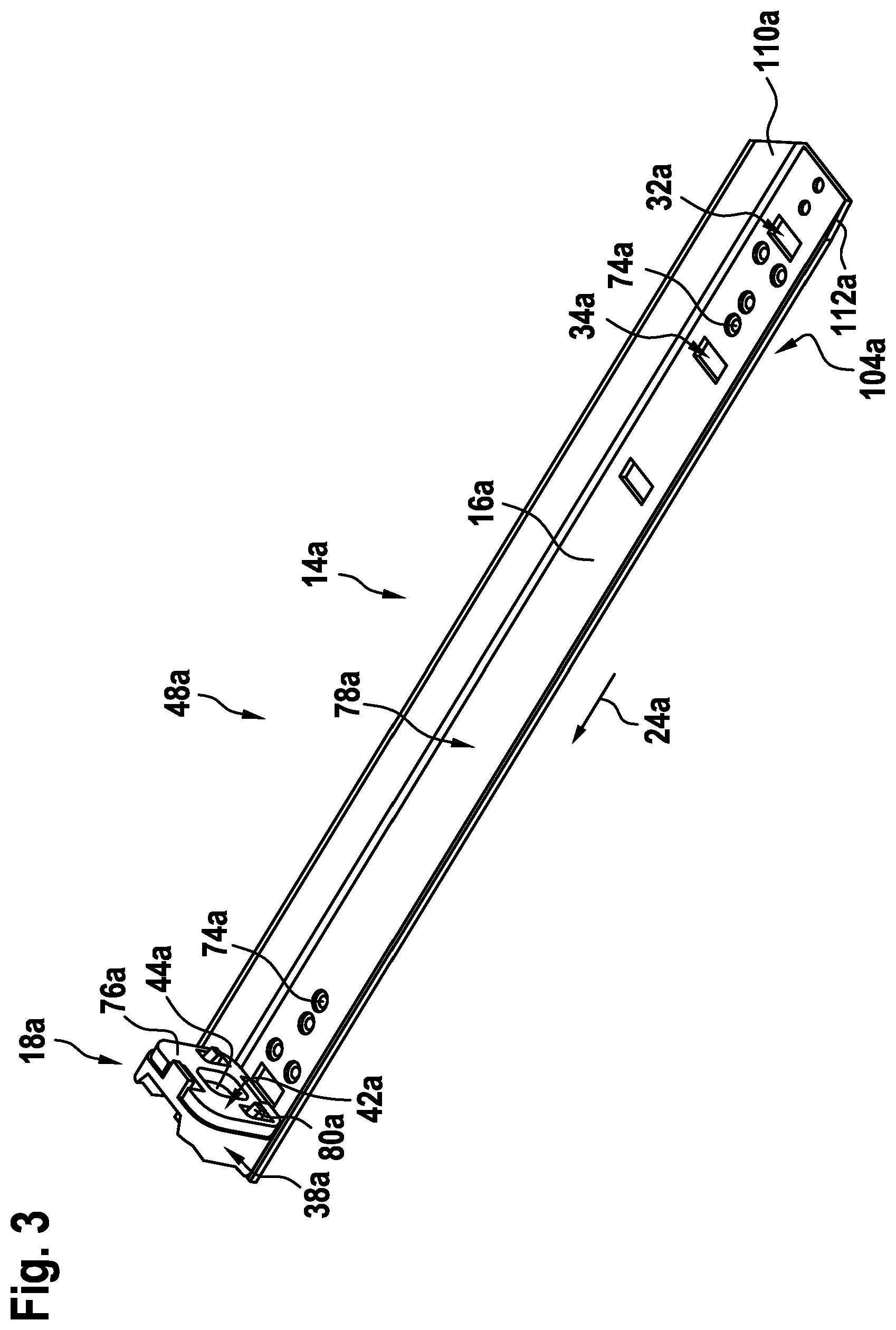 Patent US12312037 Figure 3 – Holding device for releasably holding a bicycle accumulator on a bicycle frame