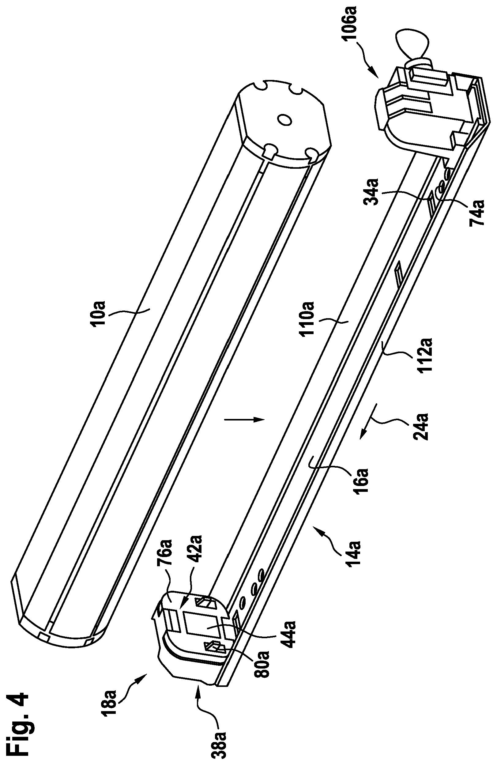 Patent US12312037 Figure 4 – Holding device for releasably holding a bicycle accumulator on a bicycle frame