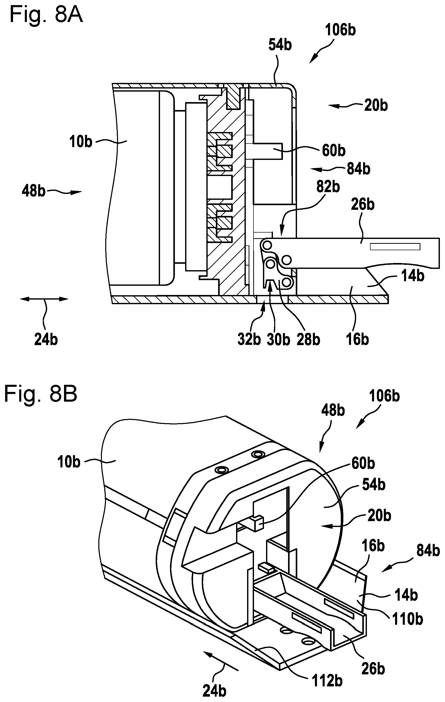Patent US12312037 Figure 8 – Holding device for releasably holding a bicycle accumulator on a bicycle frame
