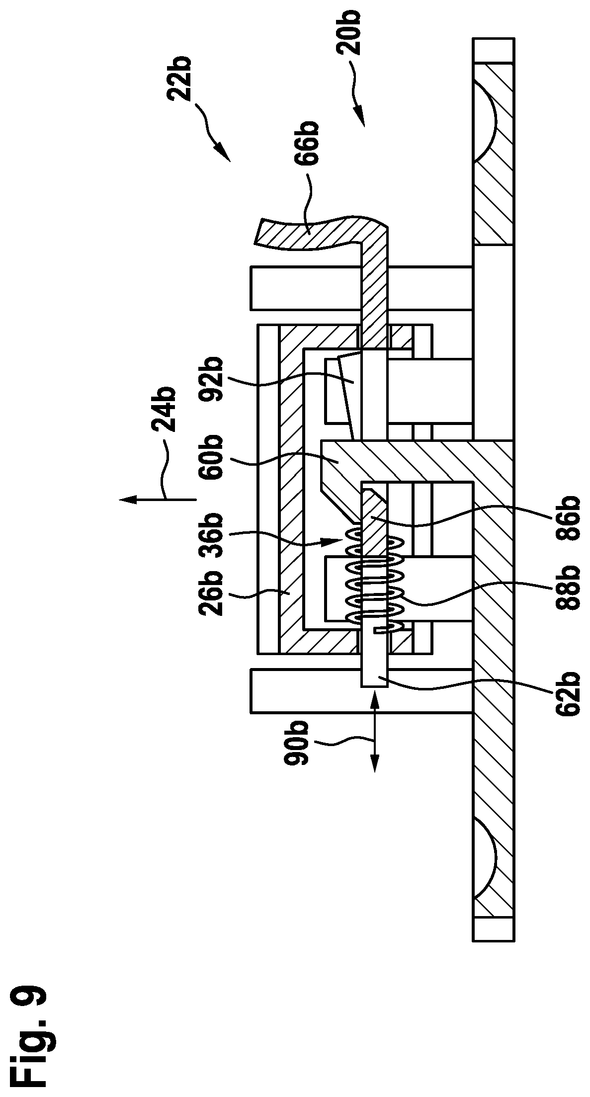 Patent US12312037 Figure 9 – Holding device for releasably holding a bicycle accumulator on a bicycle frame