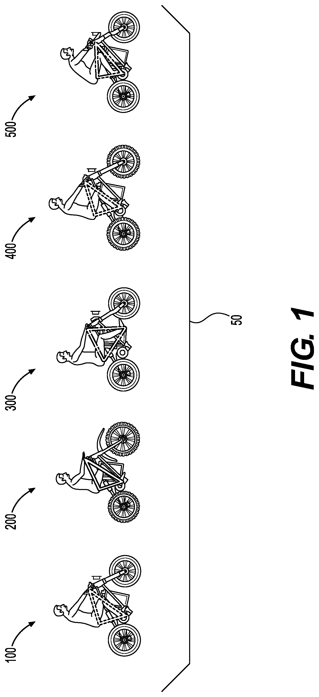 Patent US12312041 Figure 1 – Method for assembling motorcycles of a family of motorcycles and corresponding motorcycles