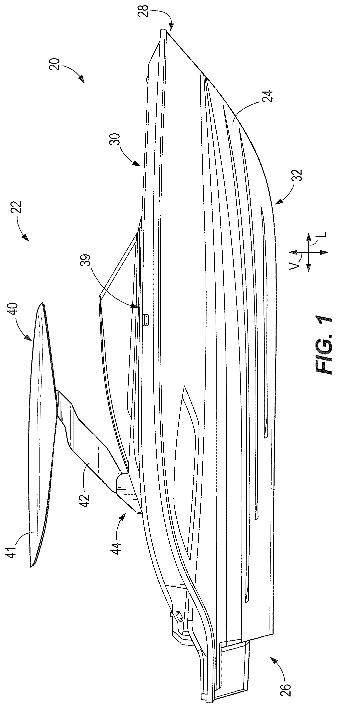 Patent US12312044 — Systems and methods for controlling convertible bimini tops for marine vessels — Figure 1