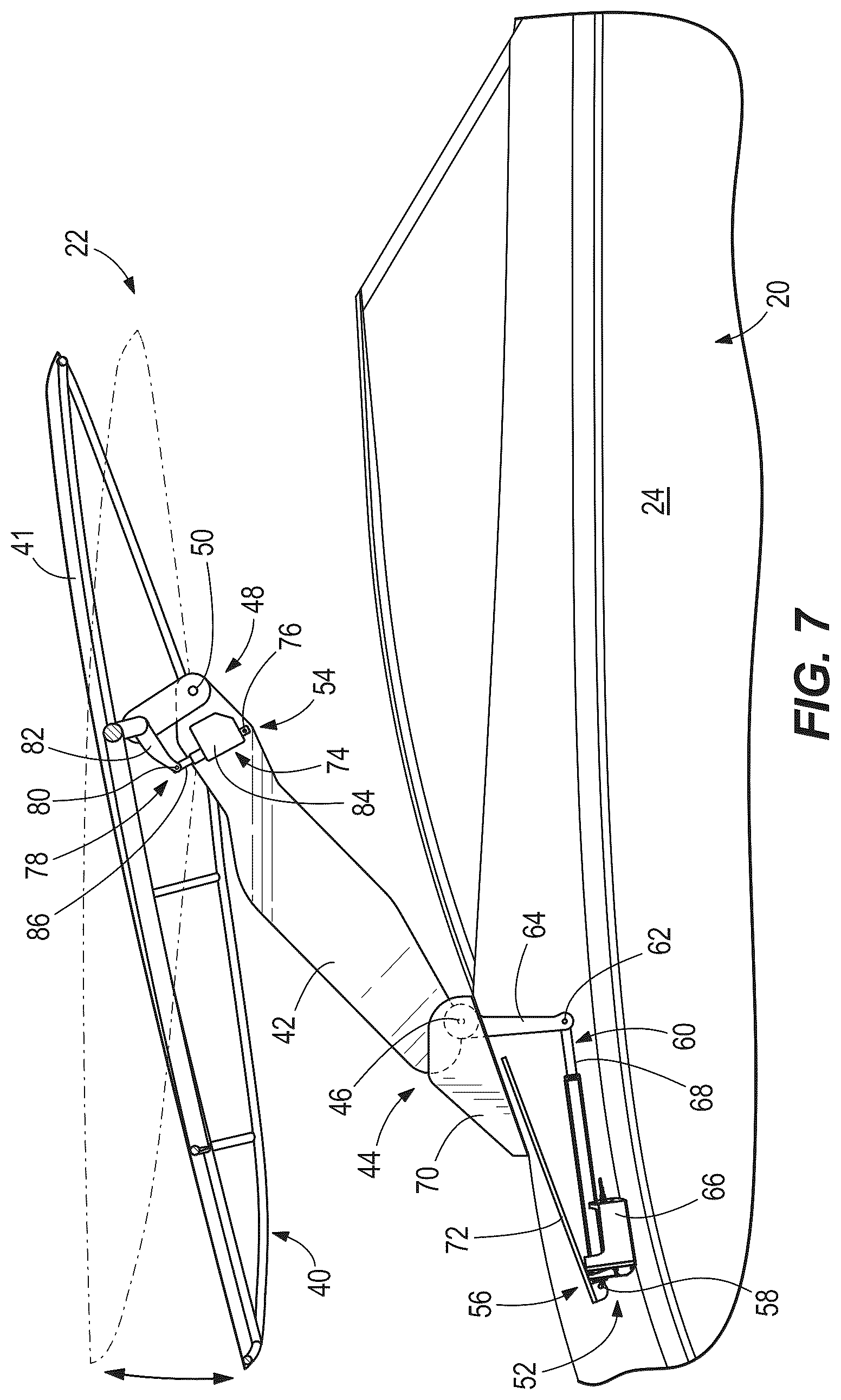Patent US12312044 Figure 7 – Systems and methods for controlling convertible bimini tops for marine vessels