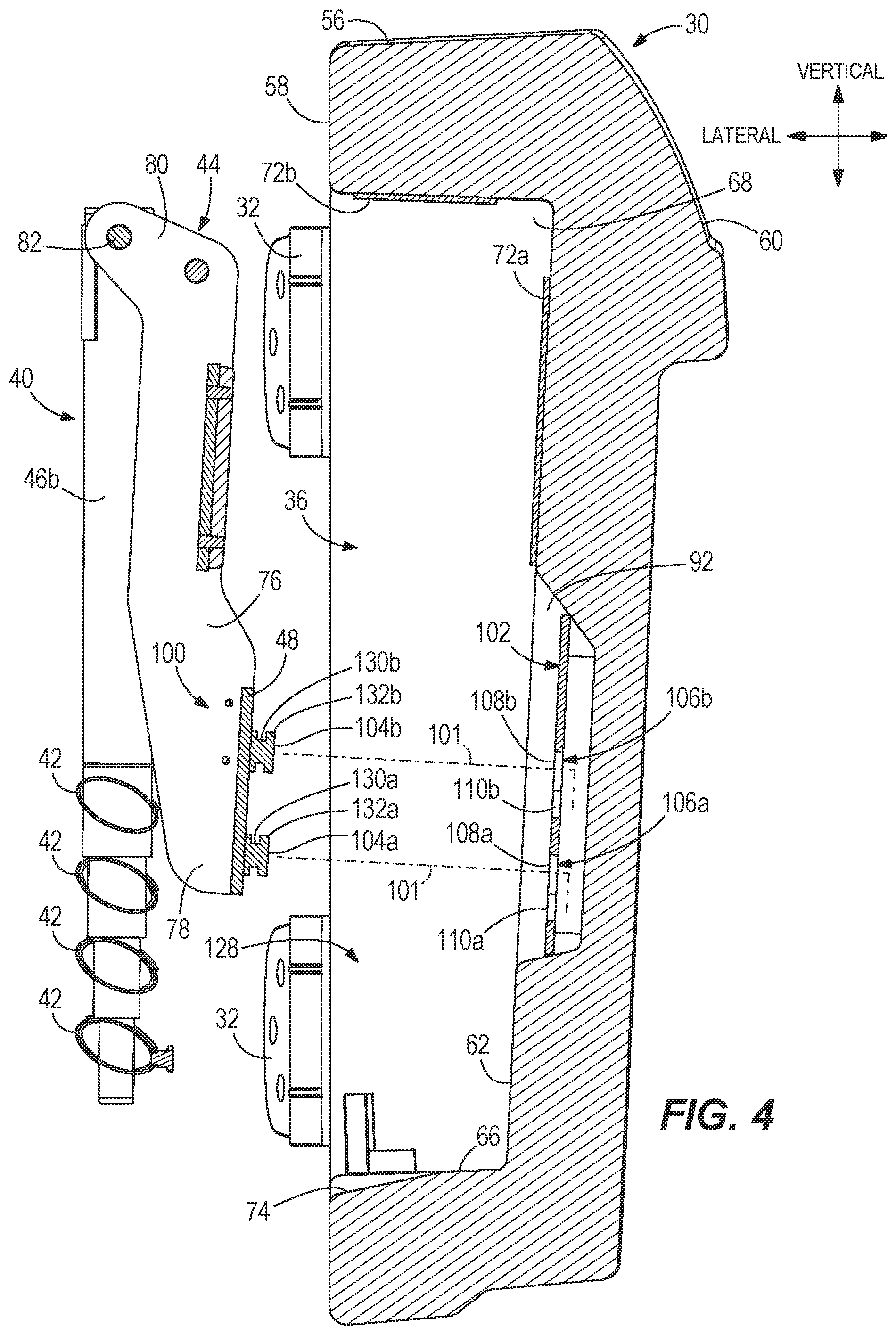 Patent US12312048 Figure 4 – Dive doors for marine vessels having ladder storage