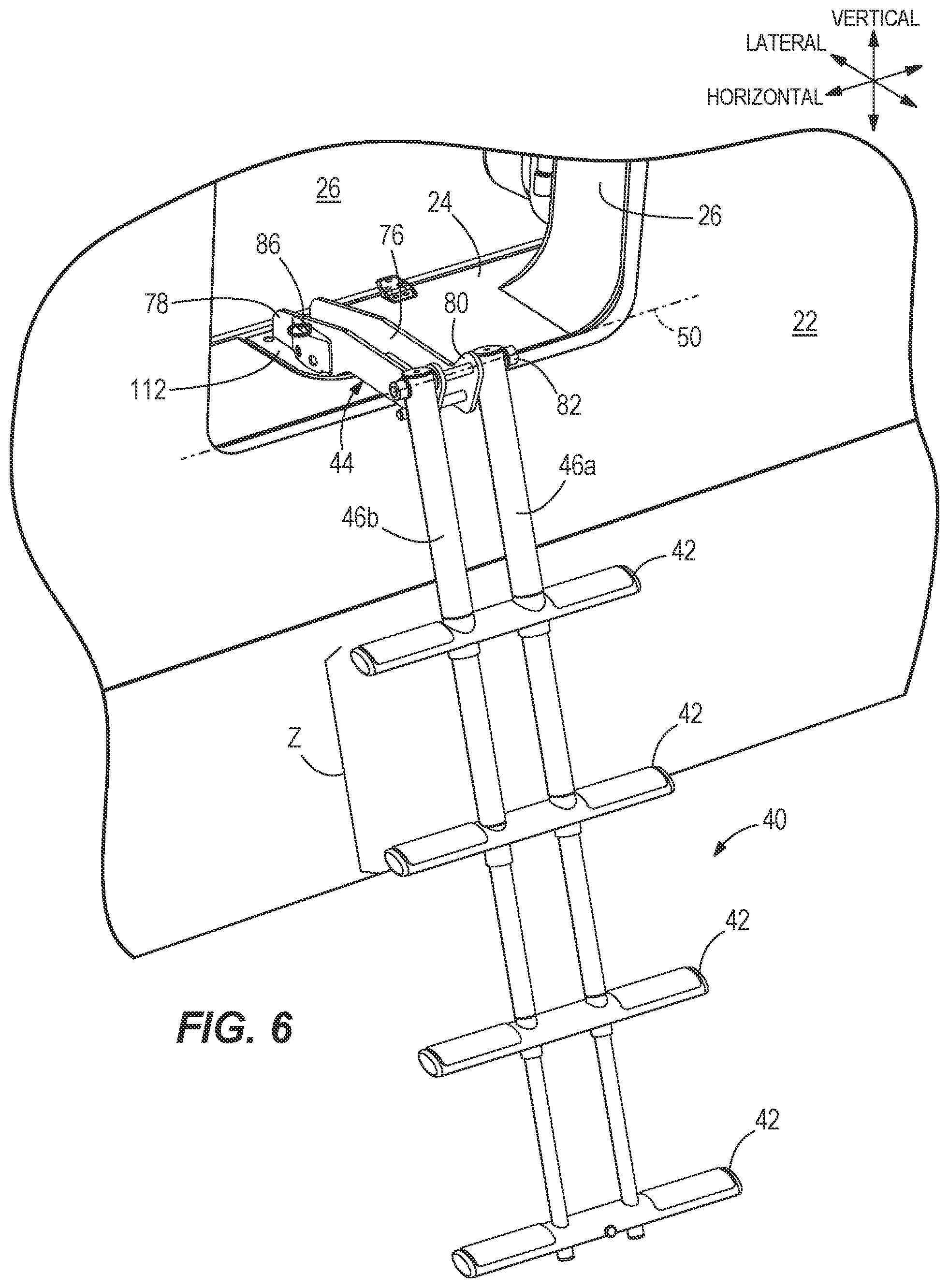 Patent US12312048 Figure 6 – Dive doors for marine vessels having ladder storage