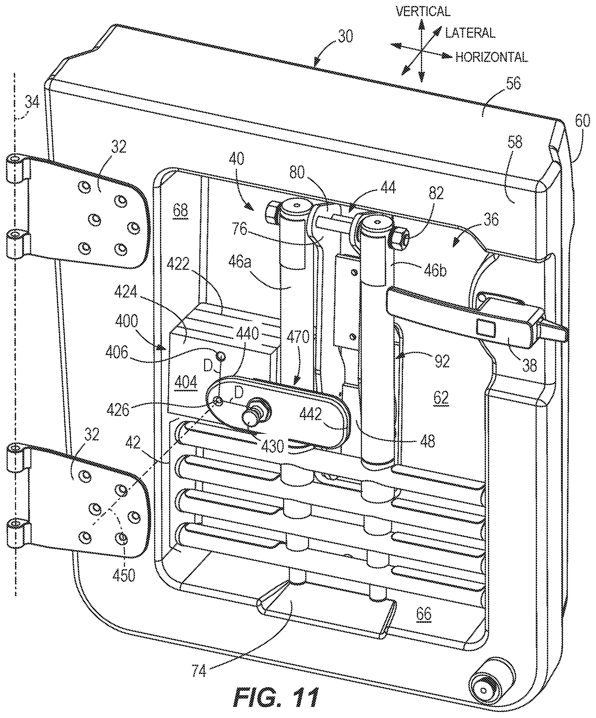 Patent US12312048 Figure 11 – Dive doors for marine vessels having ladder storage