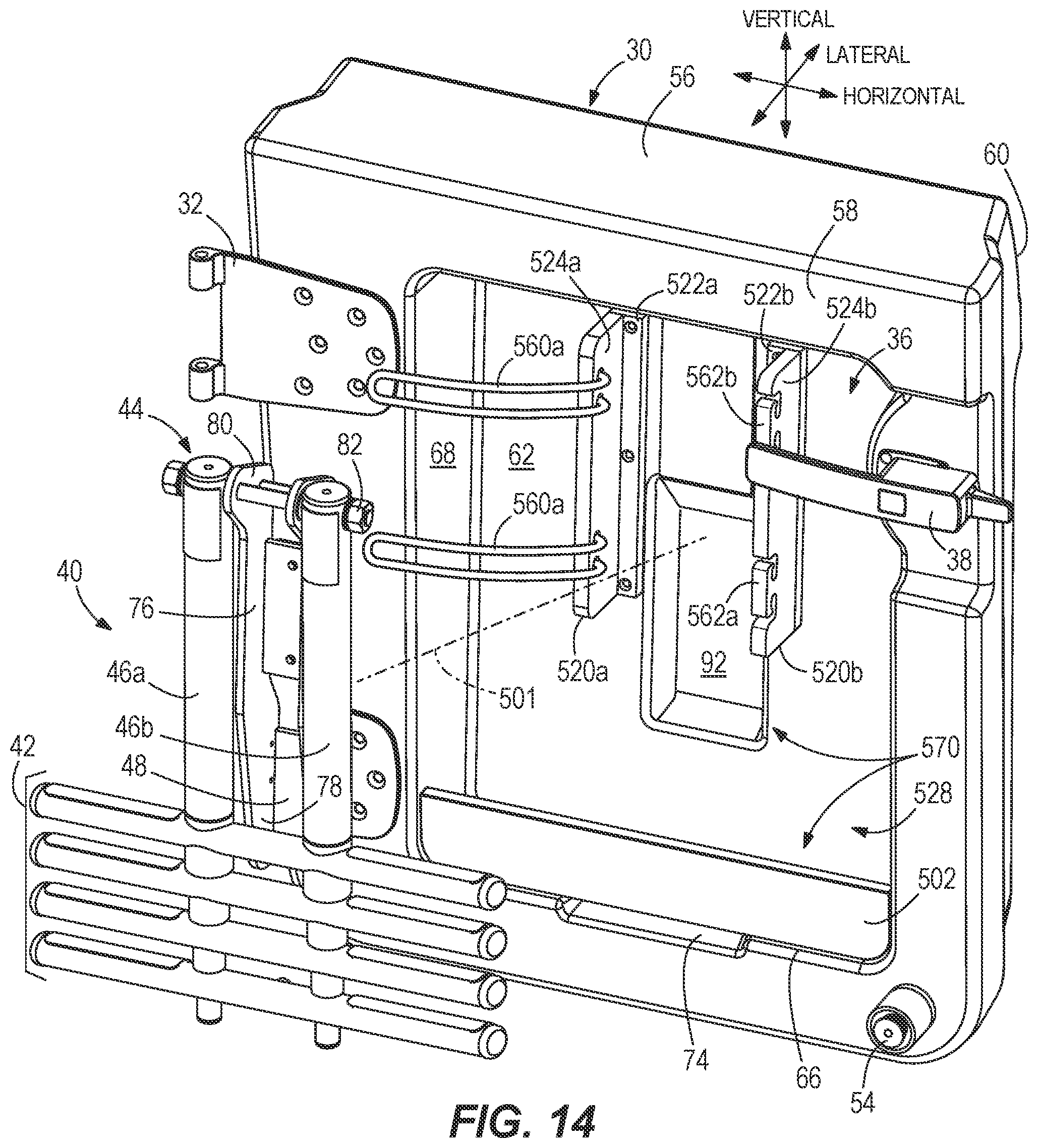 Patent US12312048 Figure 14 – Dive doors for marine vessels having ladder storage