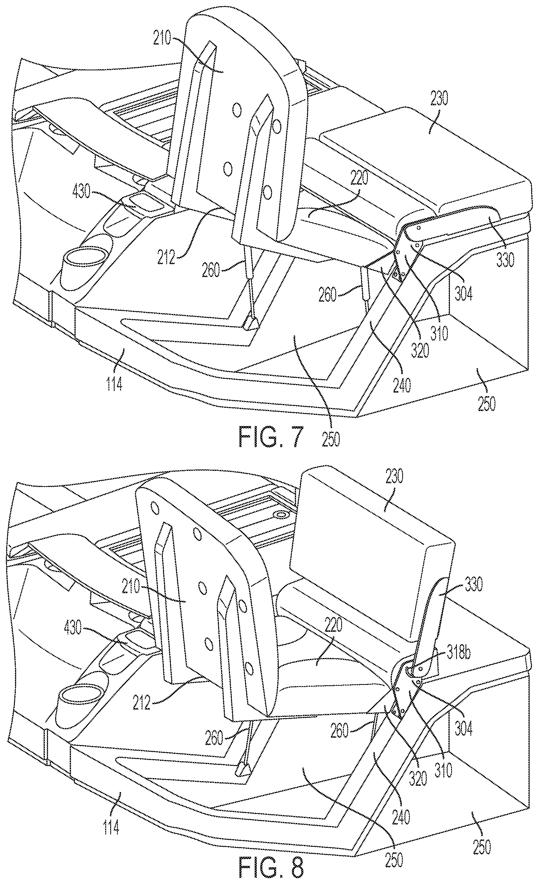 Patent US12312049 Figure 4 – Aft-facing transom seating for a boat