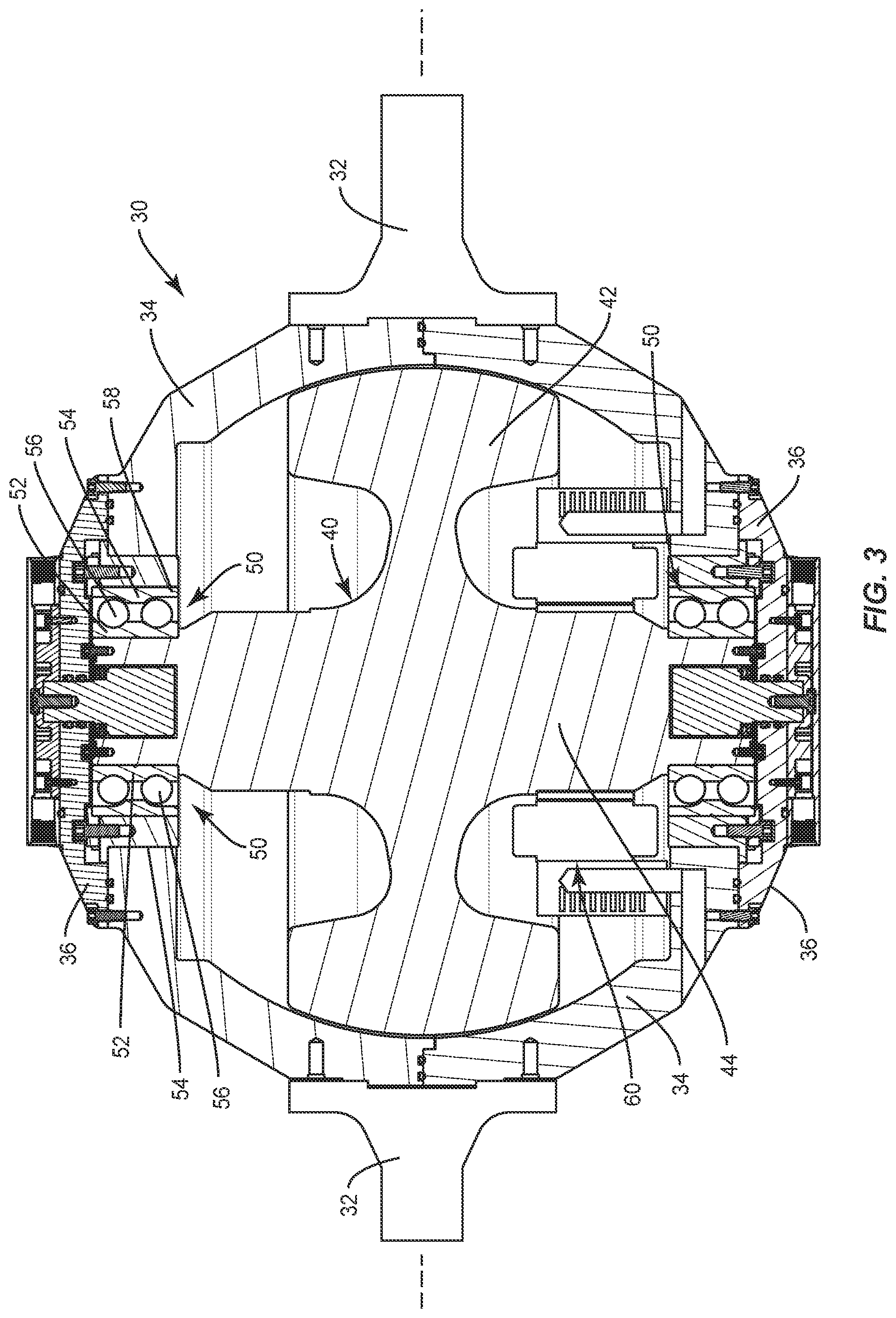 Patent US12312050 Figure 3 – Braking system for gyroscopic boat roll stabilizer