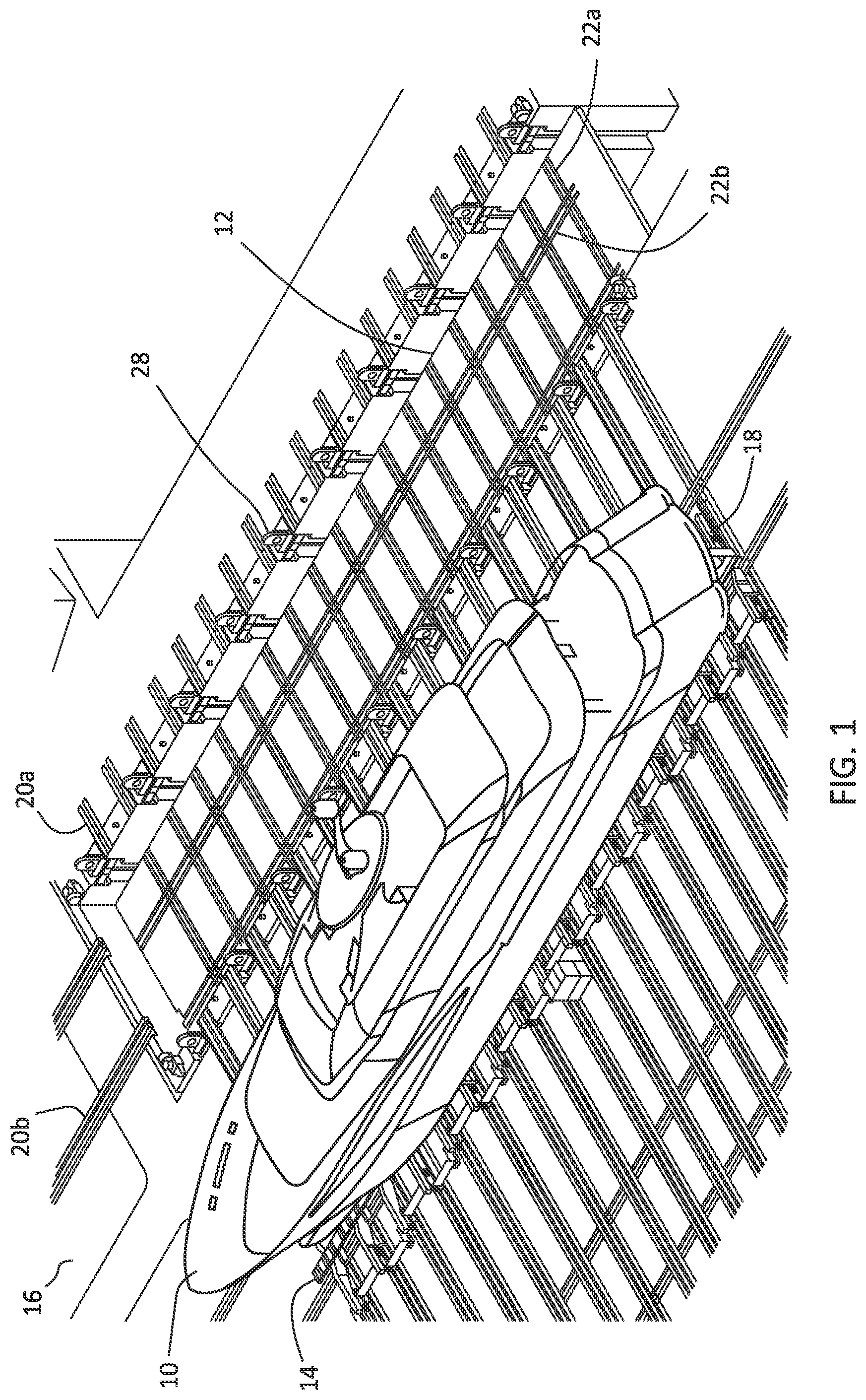 Patent US12312054 Figure 1 – Transition rails for shiplift transfer systems