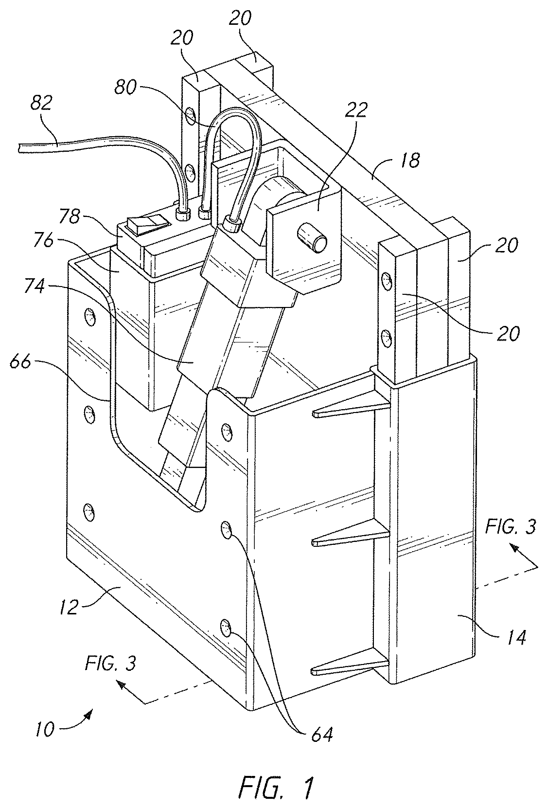 Patent US12312058 — Electrically-operated jack plate with remote control feature — Figure 1