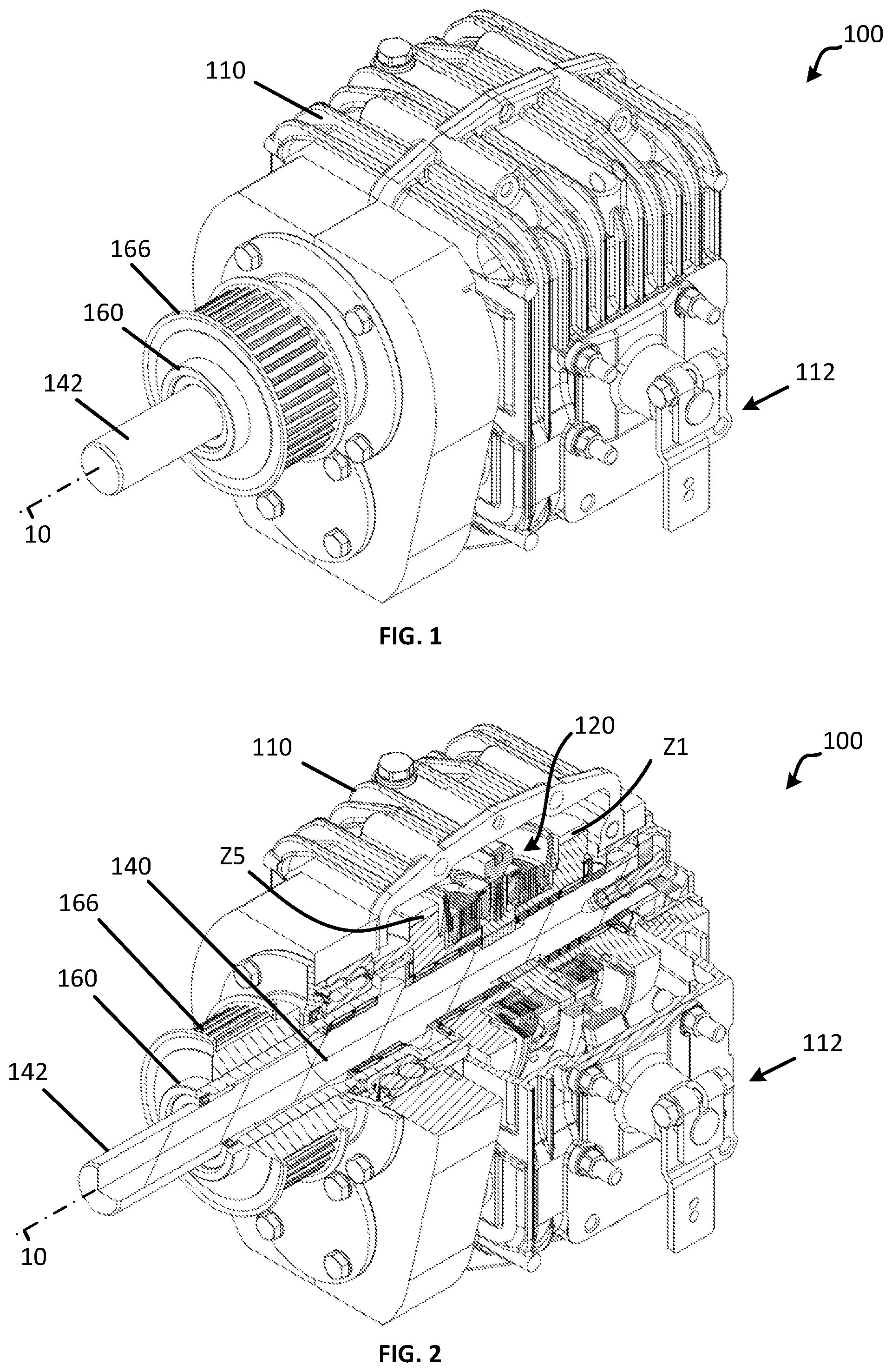 Patent US12312059 Figure 1 – Outboard motor transmission with coaxial input and output shafts